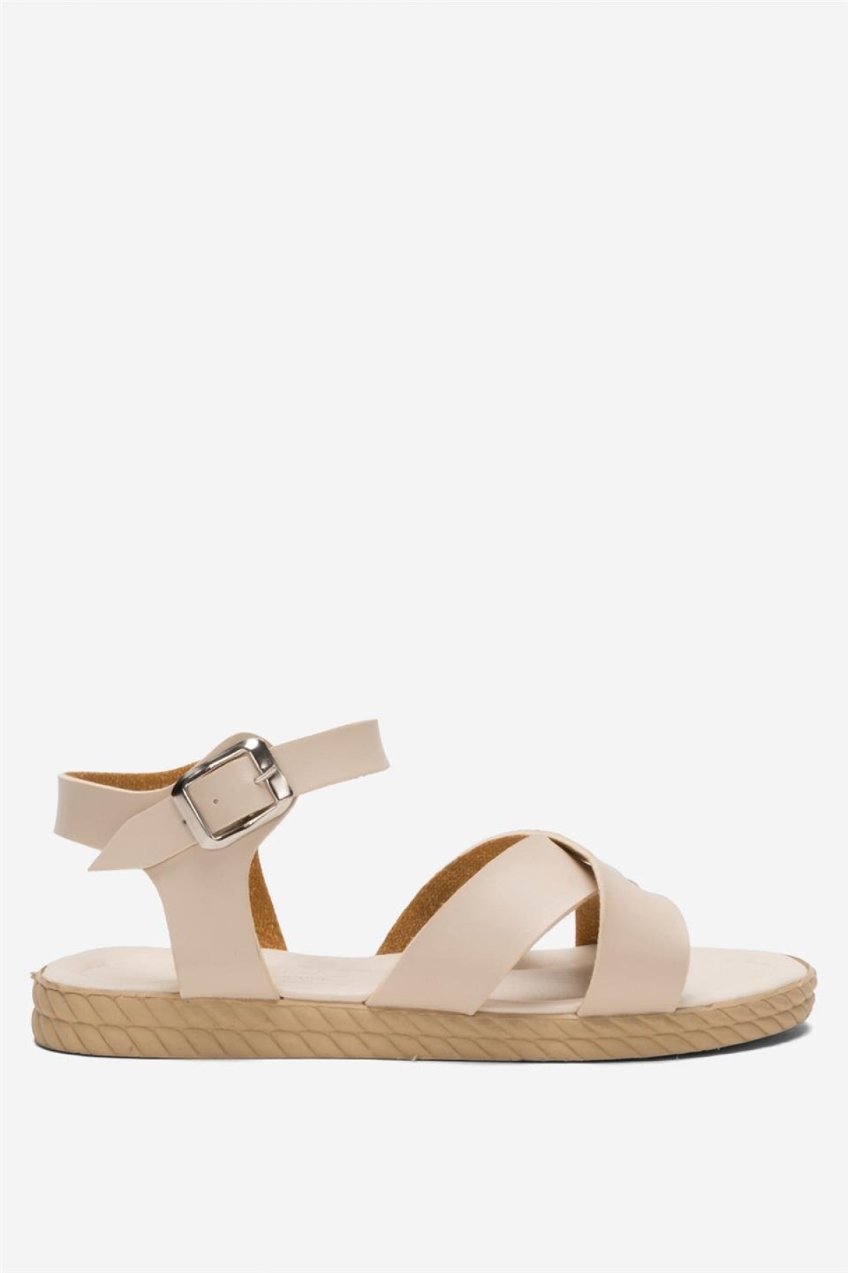 Günlük Şık Rahat Kadın Sandalet BEJ - Görsel 2