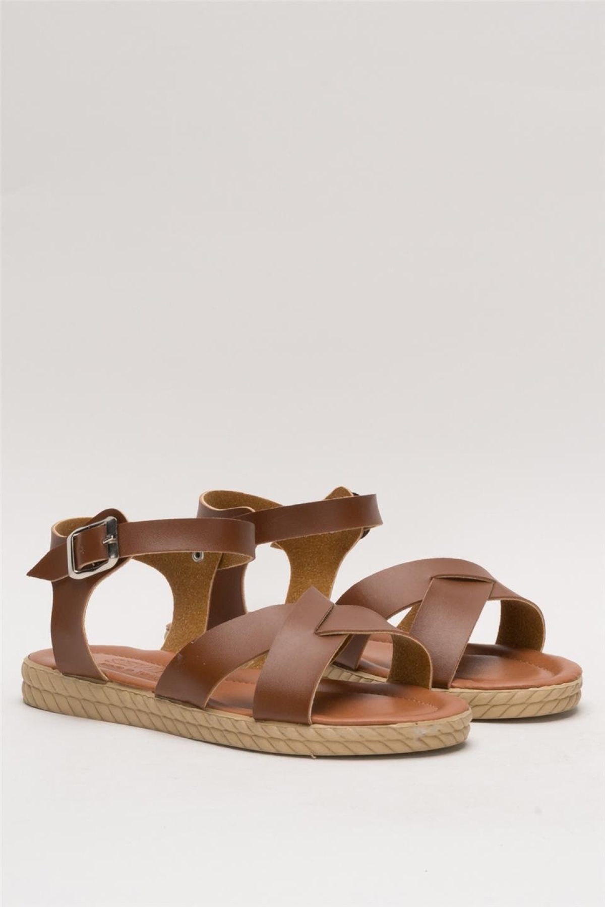 Günlük Şık Rahat Kadın Sandalet TABA - Görsel 4