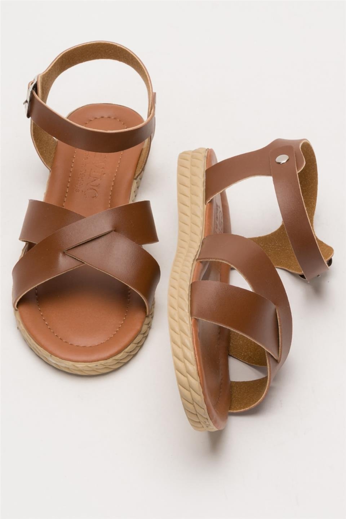 Günlük Şık Rahat Kadın Sandalet TABA - Görsel 8