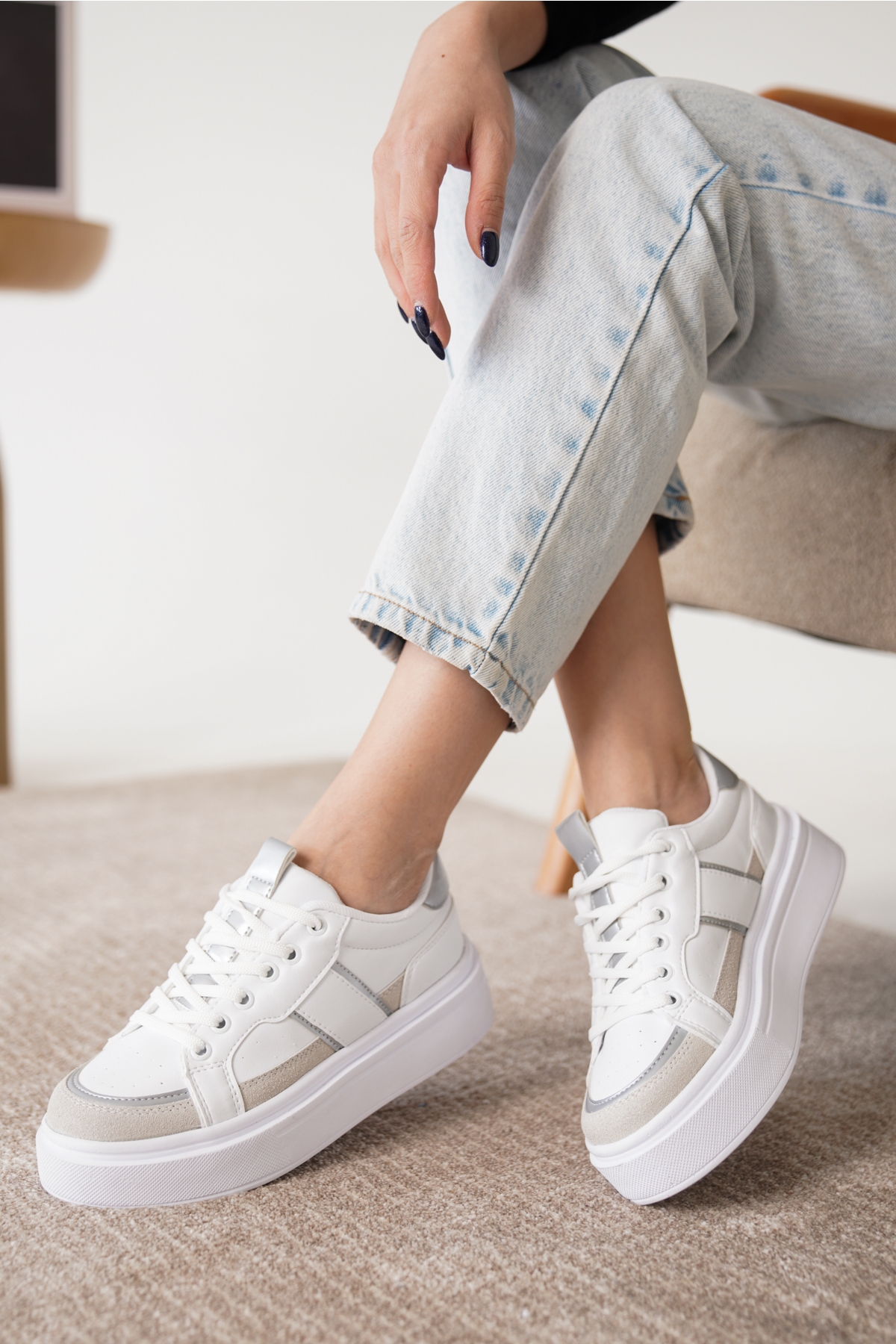 Daxtors Garantili D2501 Günlük Ortopedik Kadın Sneaker Spor Ayakkabı - Görsel 2