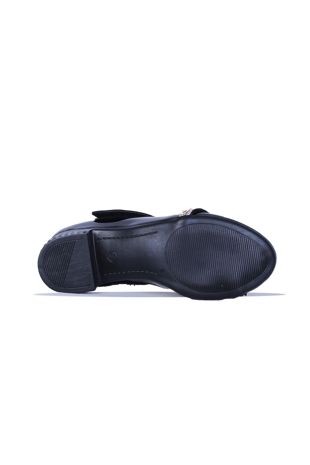 25-Herbebe Taşlı 3Cm Kız Çocuk Topuklu Ayakkabı - Görsel 5