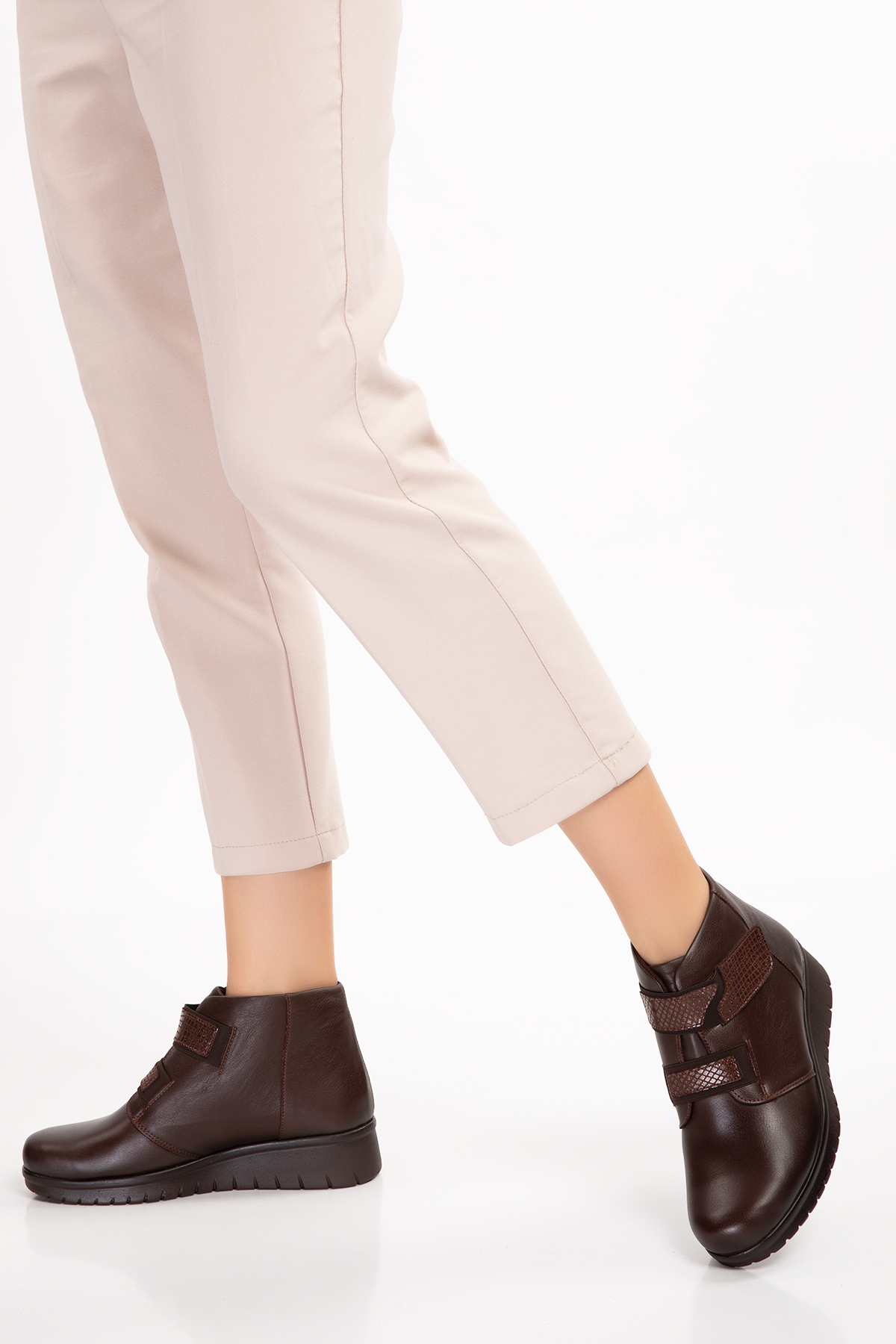 Gondol Kadın Hakiki Deri Cırtlı Kolay Giyim Bot elnr.2126 - Görsel 5