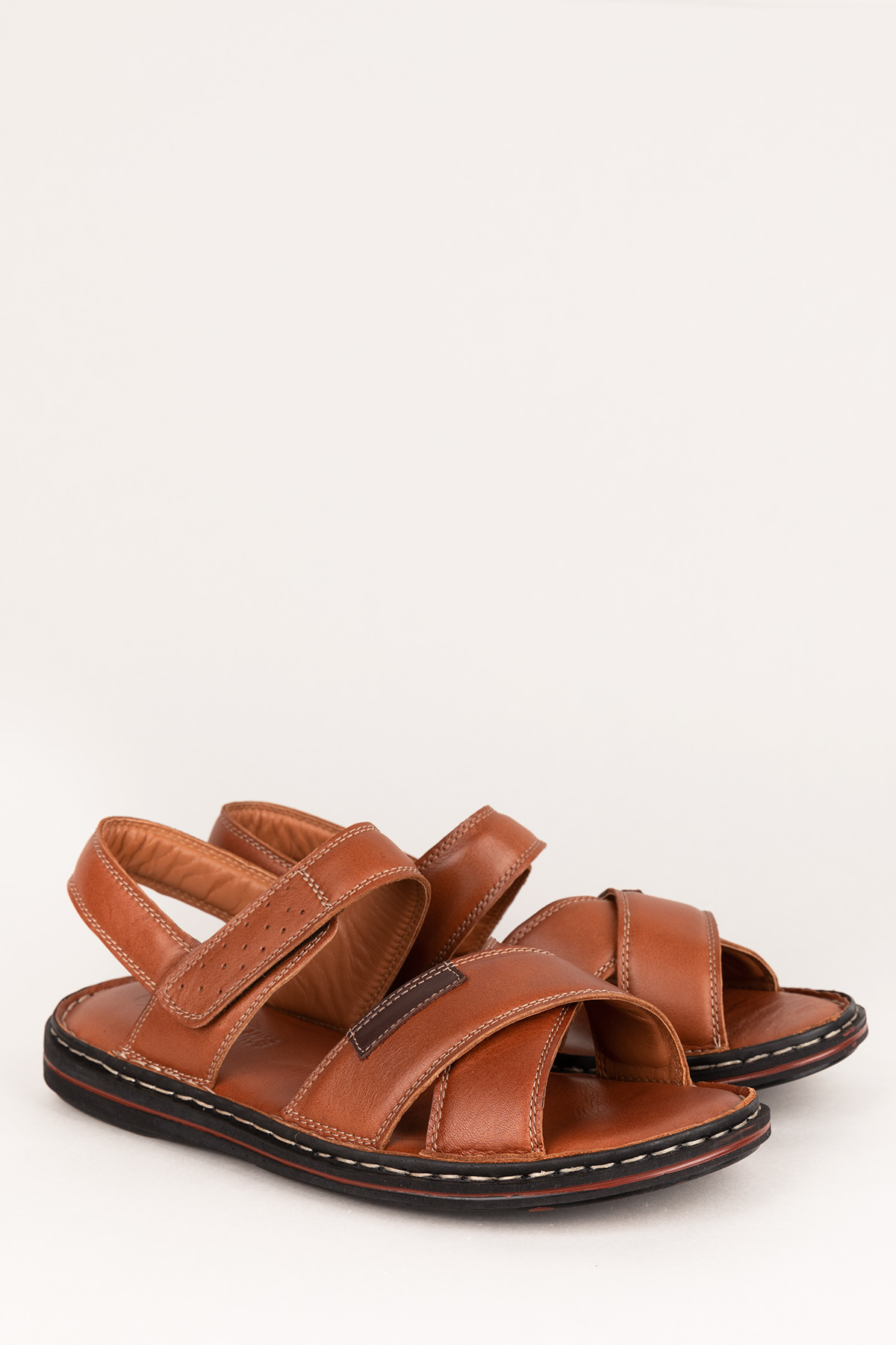 Gondol Hakiki Deri Anatomik Taban Erkek Sandalet kml.119 - Görsel 5