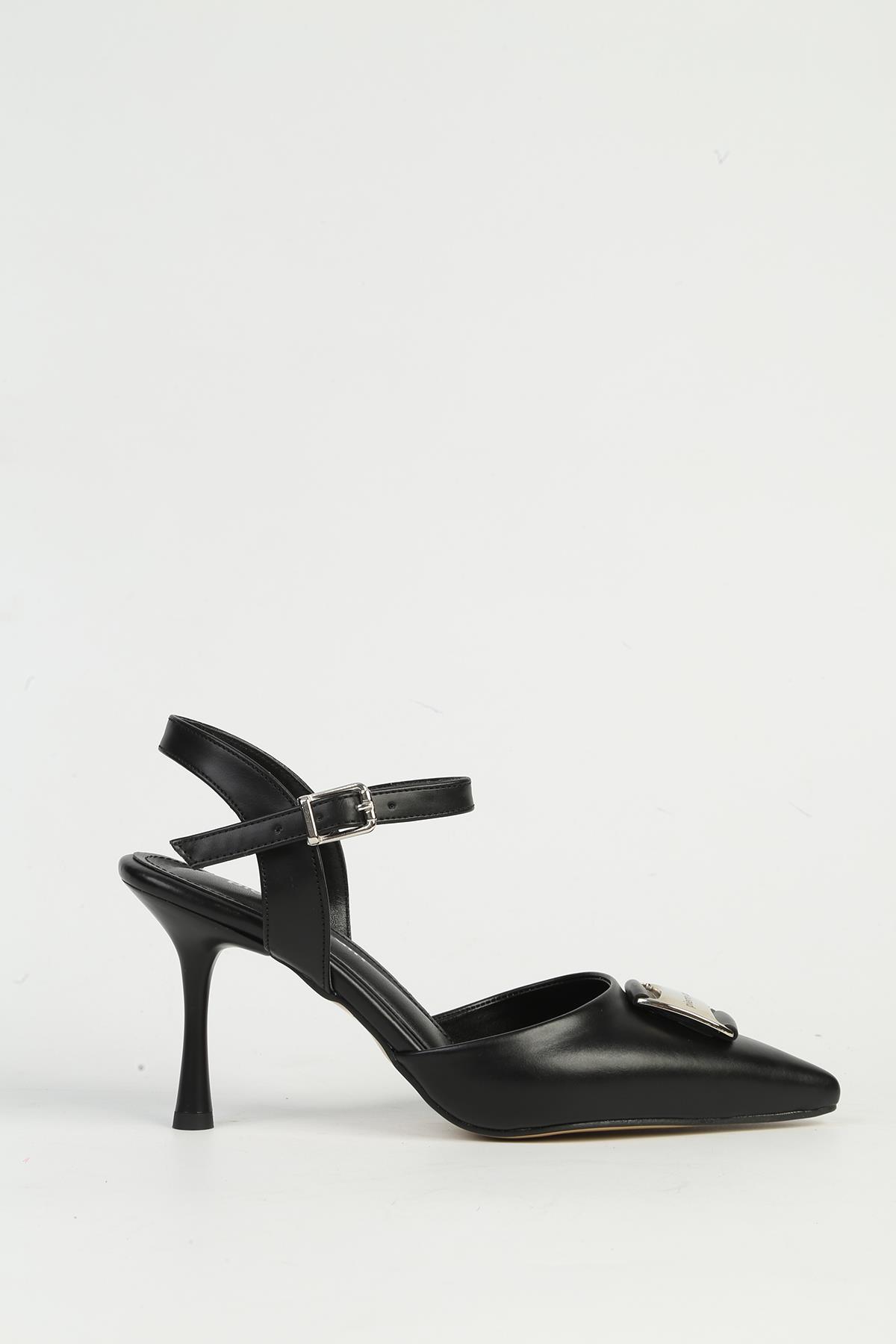 Siyah Kadın Topuklu Ayakkabı PC-54717 - Görsel 2