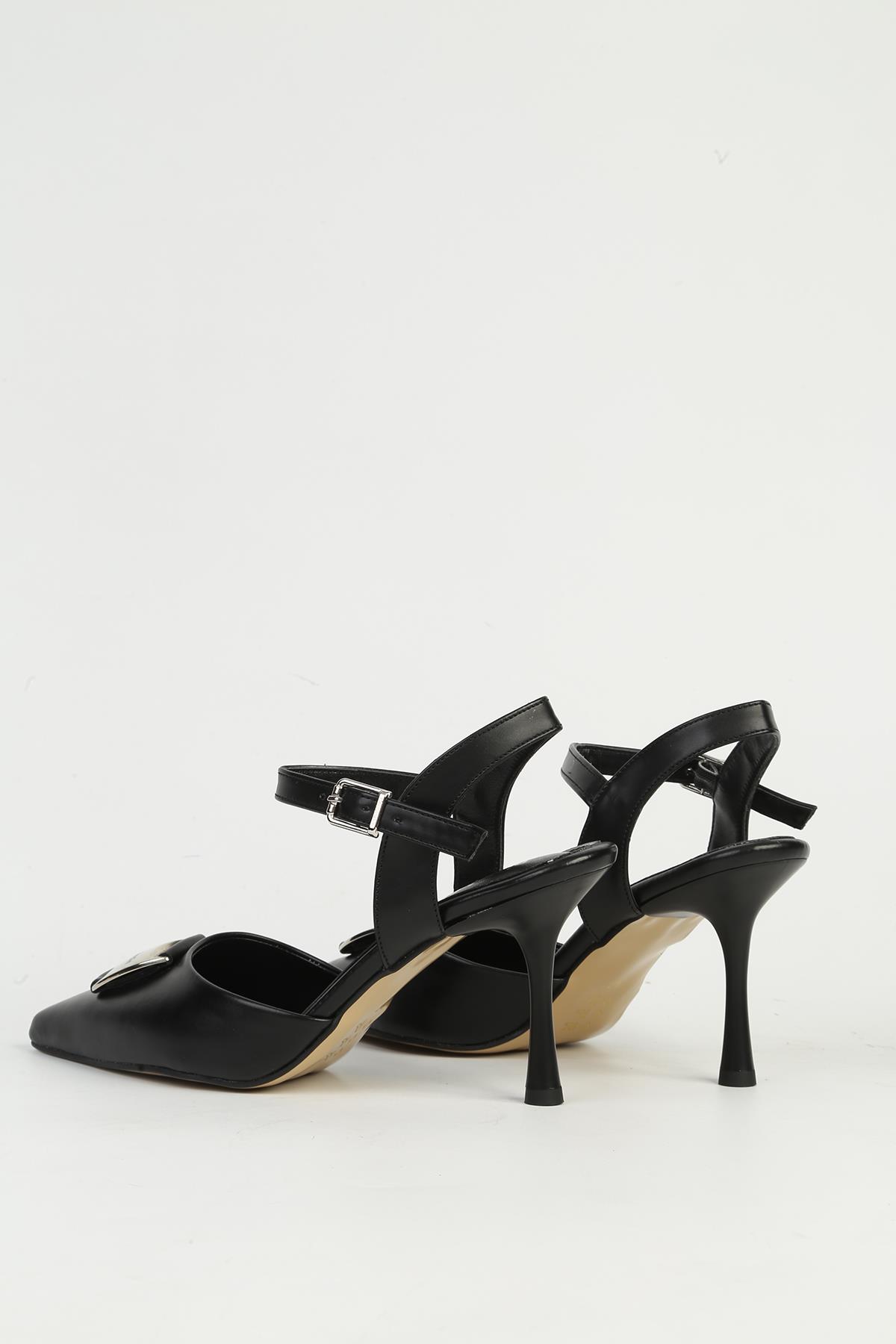 Siyah Kadın Topuklu Ayakkabı PC-54717 - Görsel 4