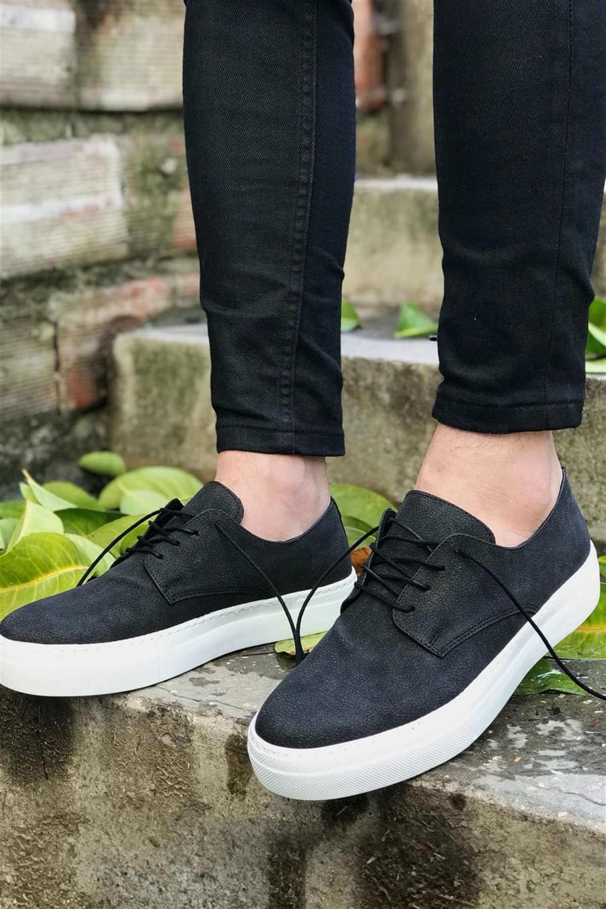 Günlük Beyaz Taban Siyah Erkek Ayakkabı - Görsel 2