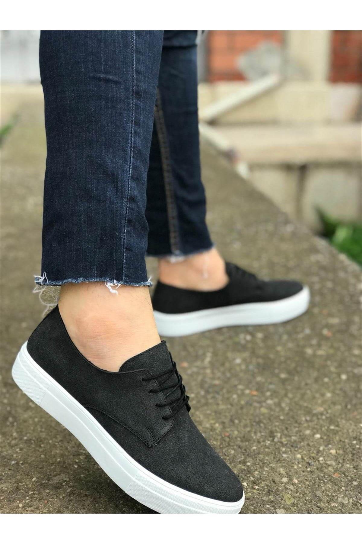 Günlük Beyaz Taban Siyah Erkek Ayakkabı - Görsel 3