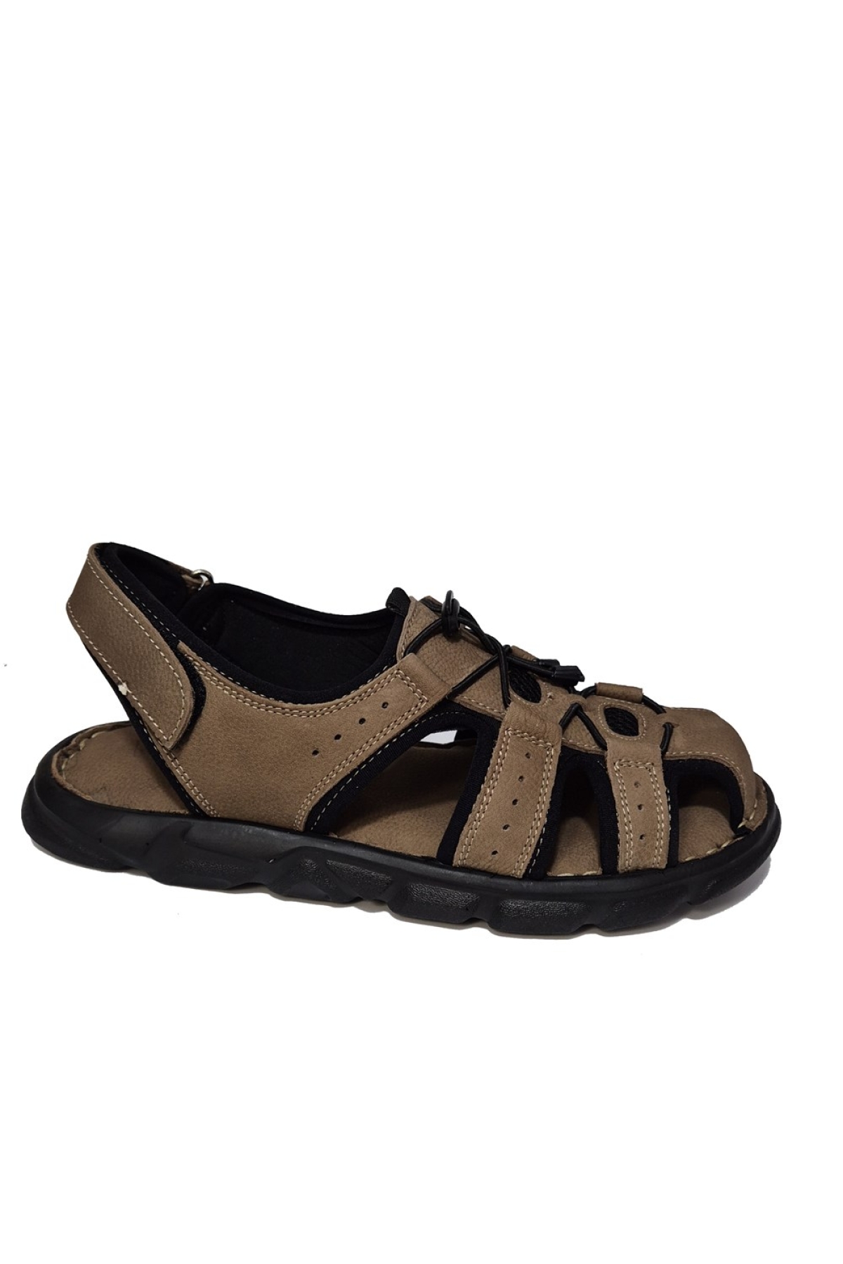 Lastik Bağlı Hakiki Deri Erkek Sandalet 4870 - Görsel 2