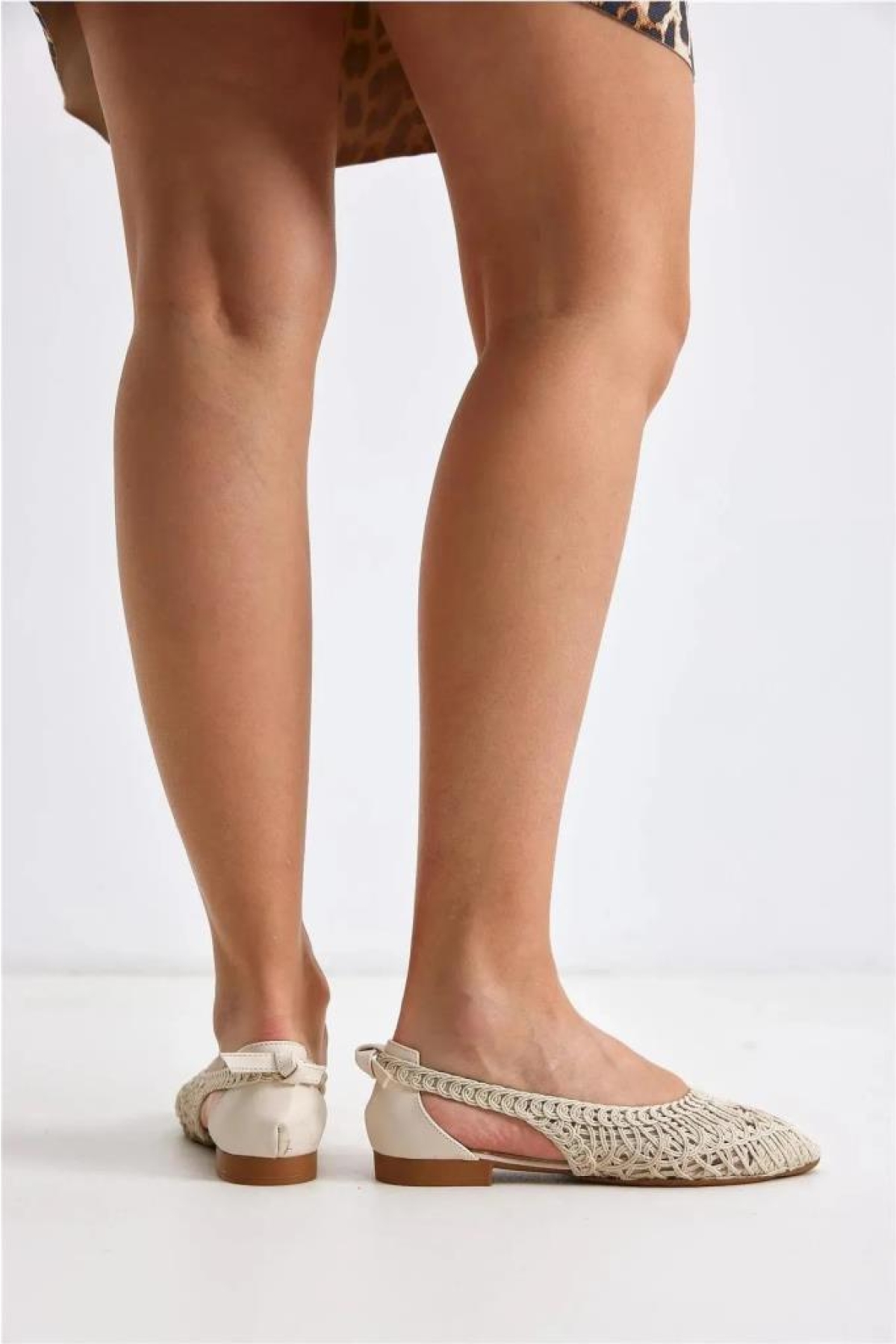 Sprs 02694 Günlük Kadın Hasırlı Babet Ayakkabı - Görsel 3