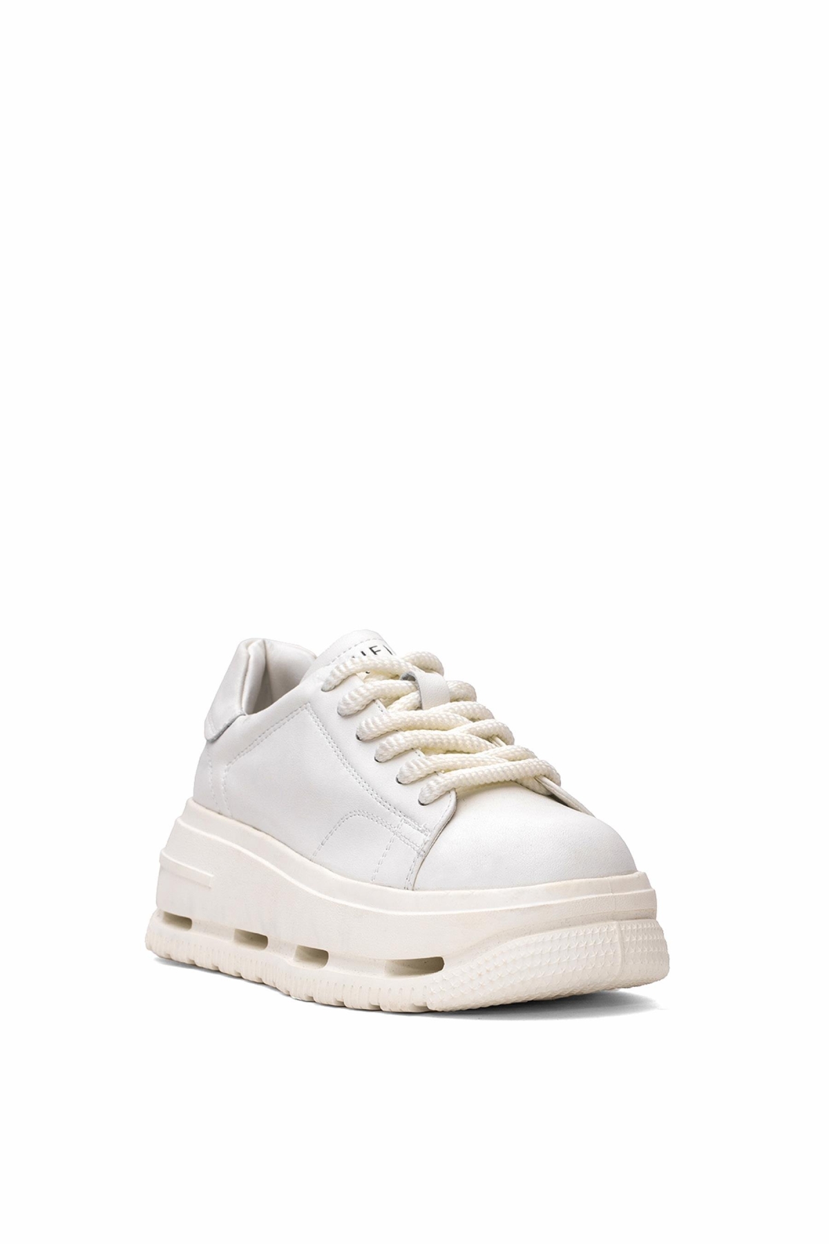 121230007 Agatha Kadın Hakiki Deri Klasik Sneaker Beyaz - Görsel 3