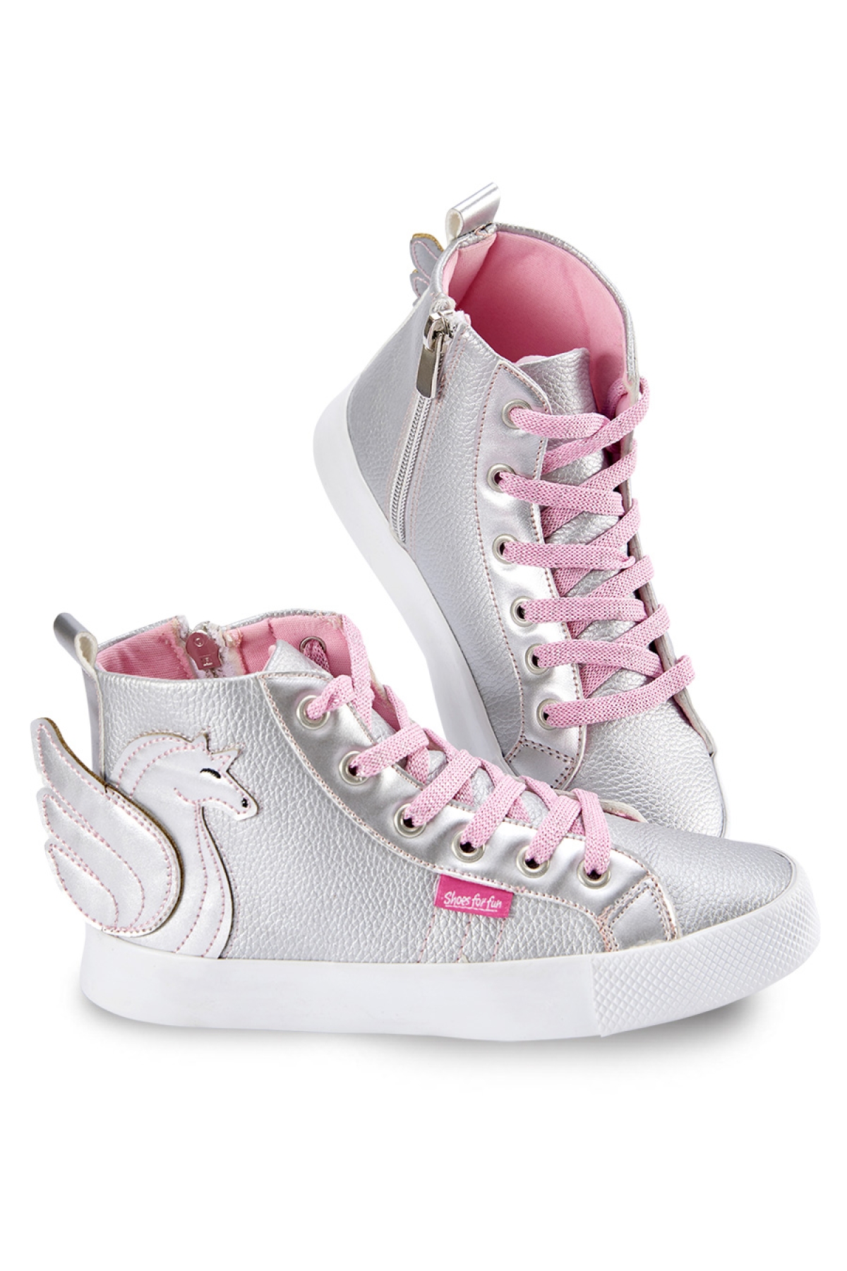 Kanatlı Unicorn Gümüş Kız Çocuk Sneakers - Görsel 3