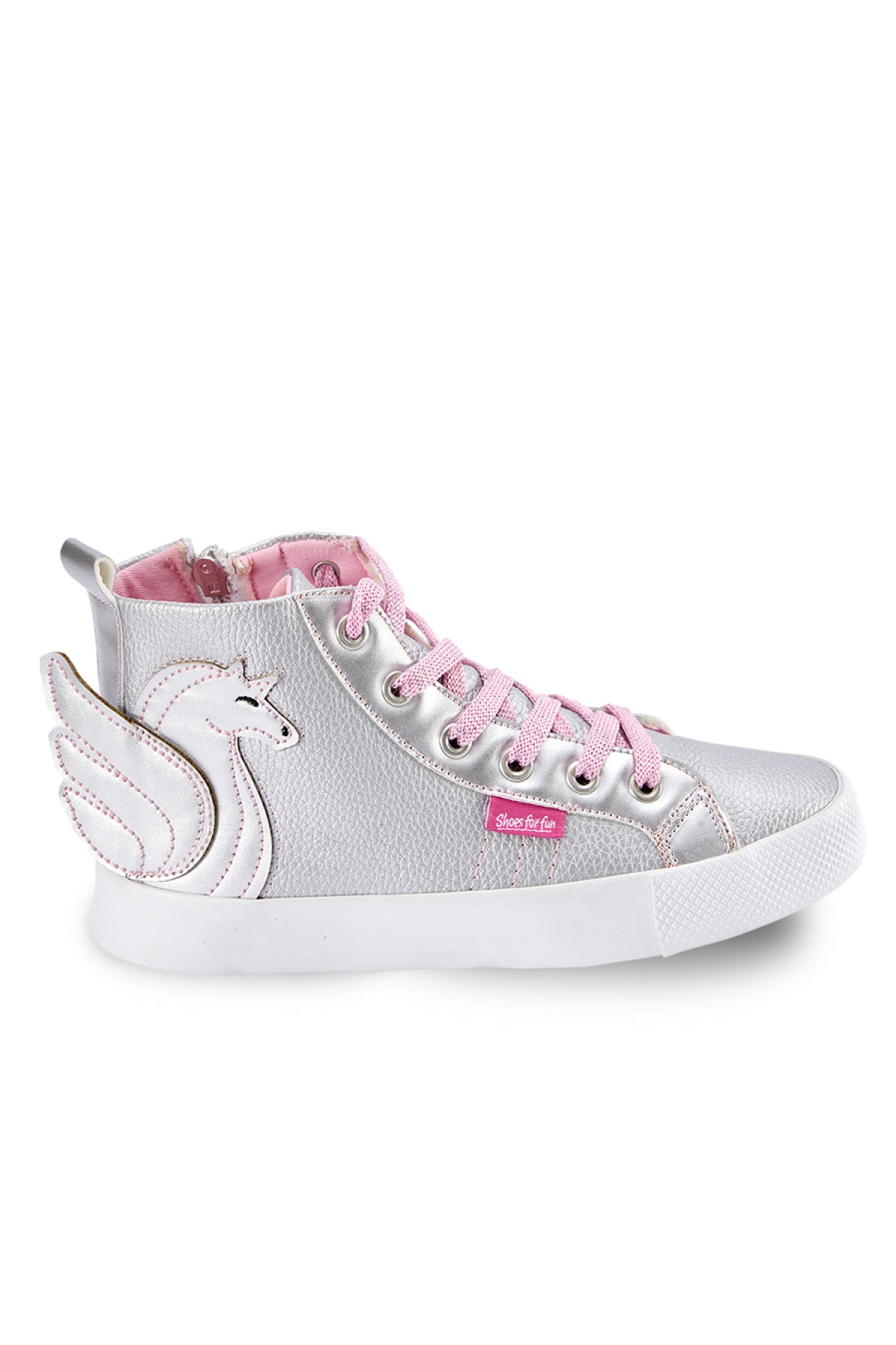 Kanatlı Unicorn Gümüş Kız Çocuk Sneakers - Görsel 5