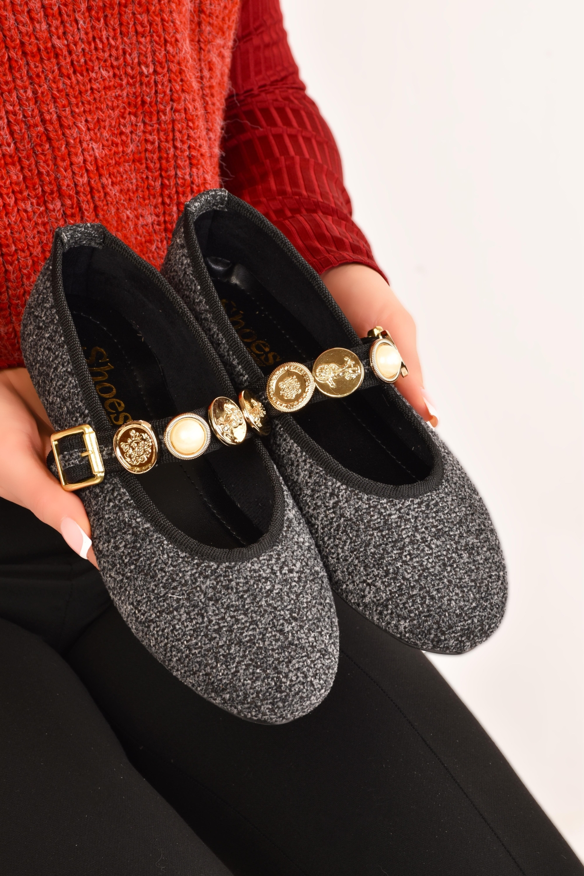 Kadın Günlük Babet Tokalı Ayarlanabilir Hafif Rahat Ayakkabı - Görsel 3