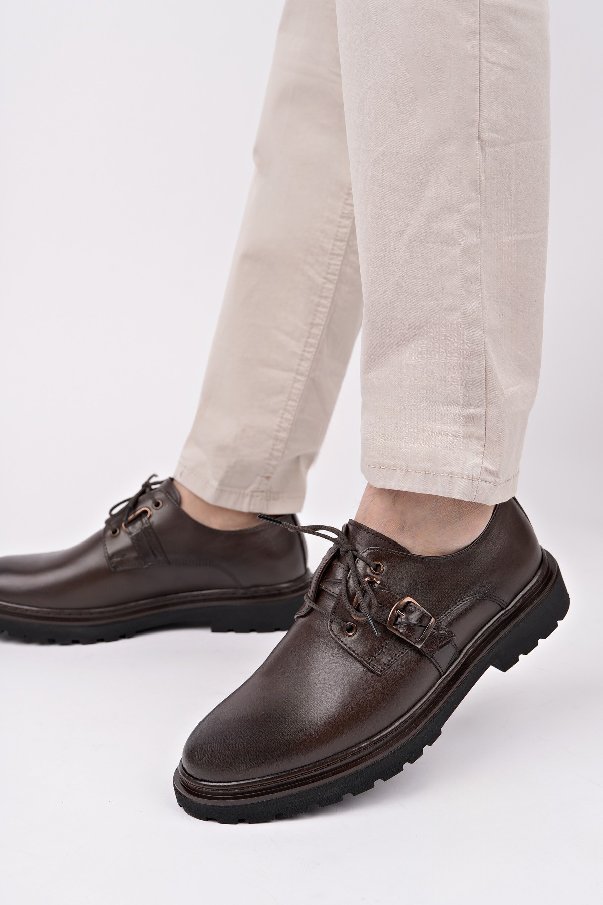 PRAG Bağcıklı Hakiki Deri Erkek Günlük Casual Ayakkabı - Görsel 4