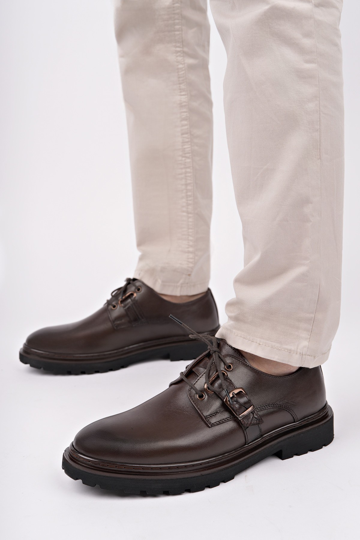 PRAG Bağcıklı Hakiki Deri Erkek Günlük Casual Ayakkabı - Görsel 6