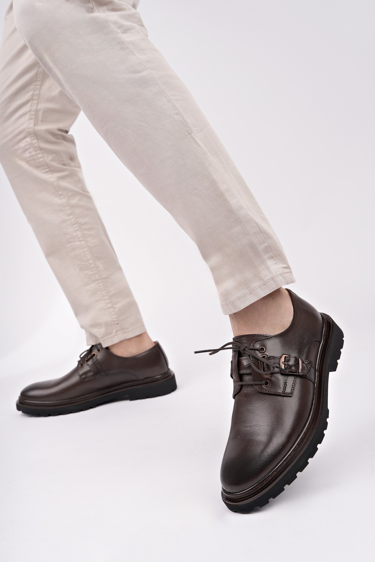 PRAG Bağcıklı Hakiki Deri Erkek Günlük Casual Ayakkabı - Görsel 7