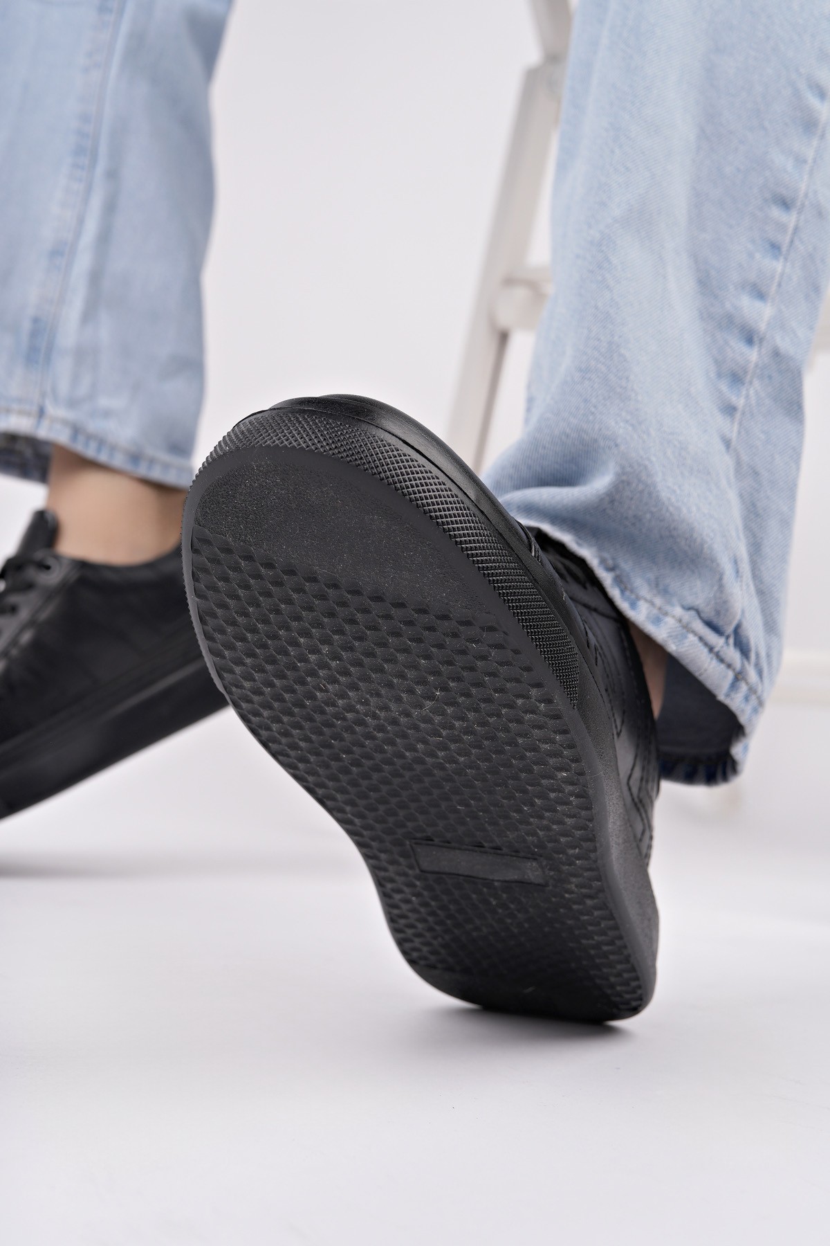 AGONY Kalın Taban Bağcıklı Hakiki Deri Erkek Günlük Sneaker Spor Ayakkabı - Görsel 4