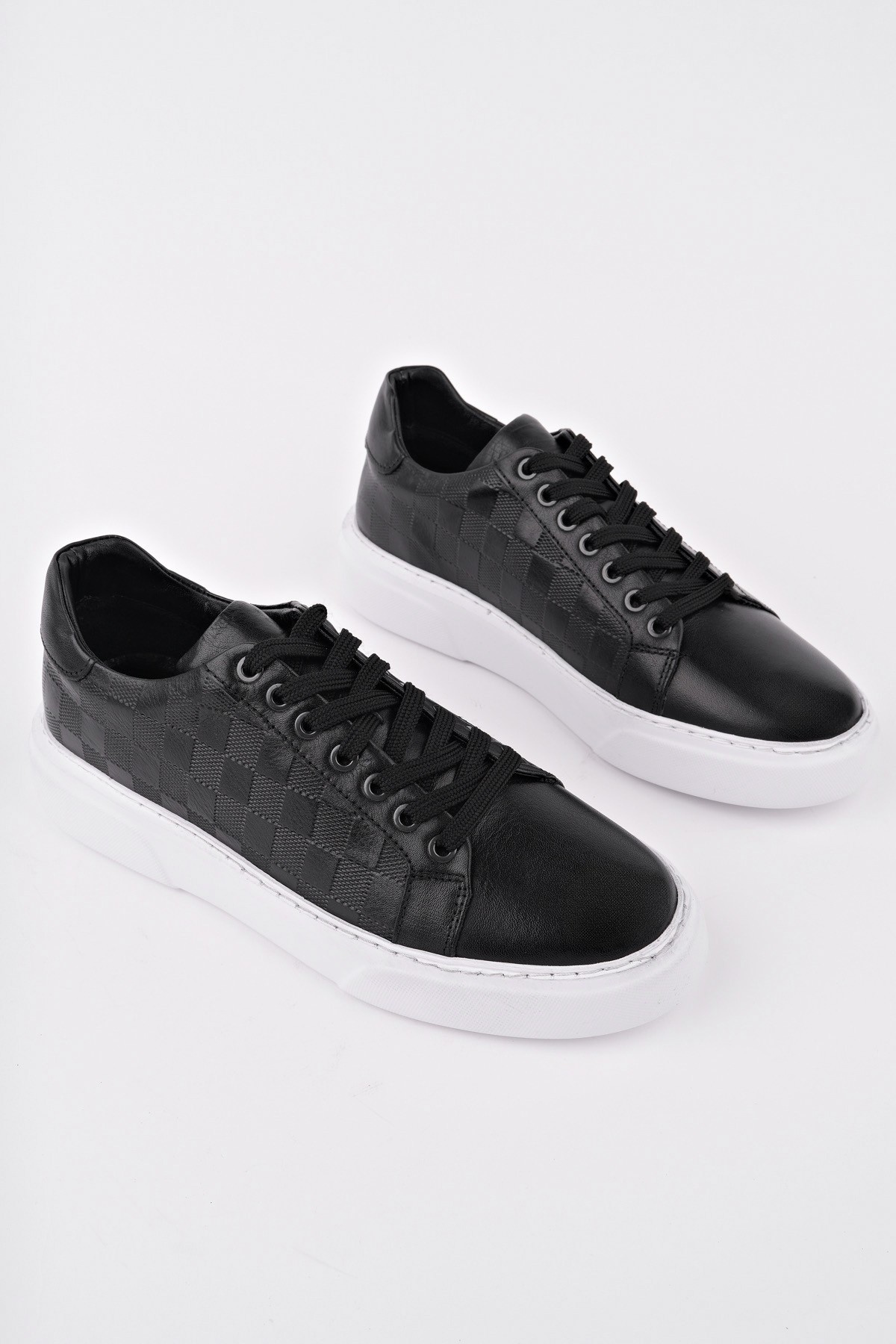 MORTA Kalın Taban Bağcıklı Hakiki Deri Erkek Günlük Sneaker Spor Ayakkabı - Görsel 3
