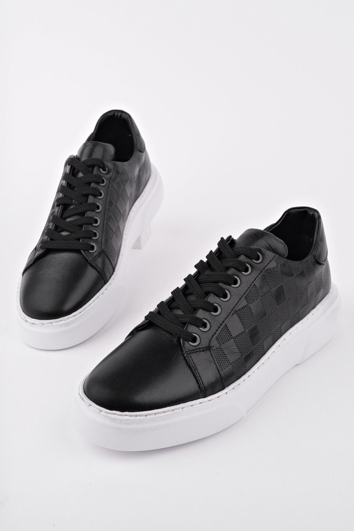 MORTA Kalın Taban Bağcıklı Hakiki Deri Erkek Günlük Sneaker Spor Ayakkabı - Görsel 4