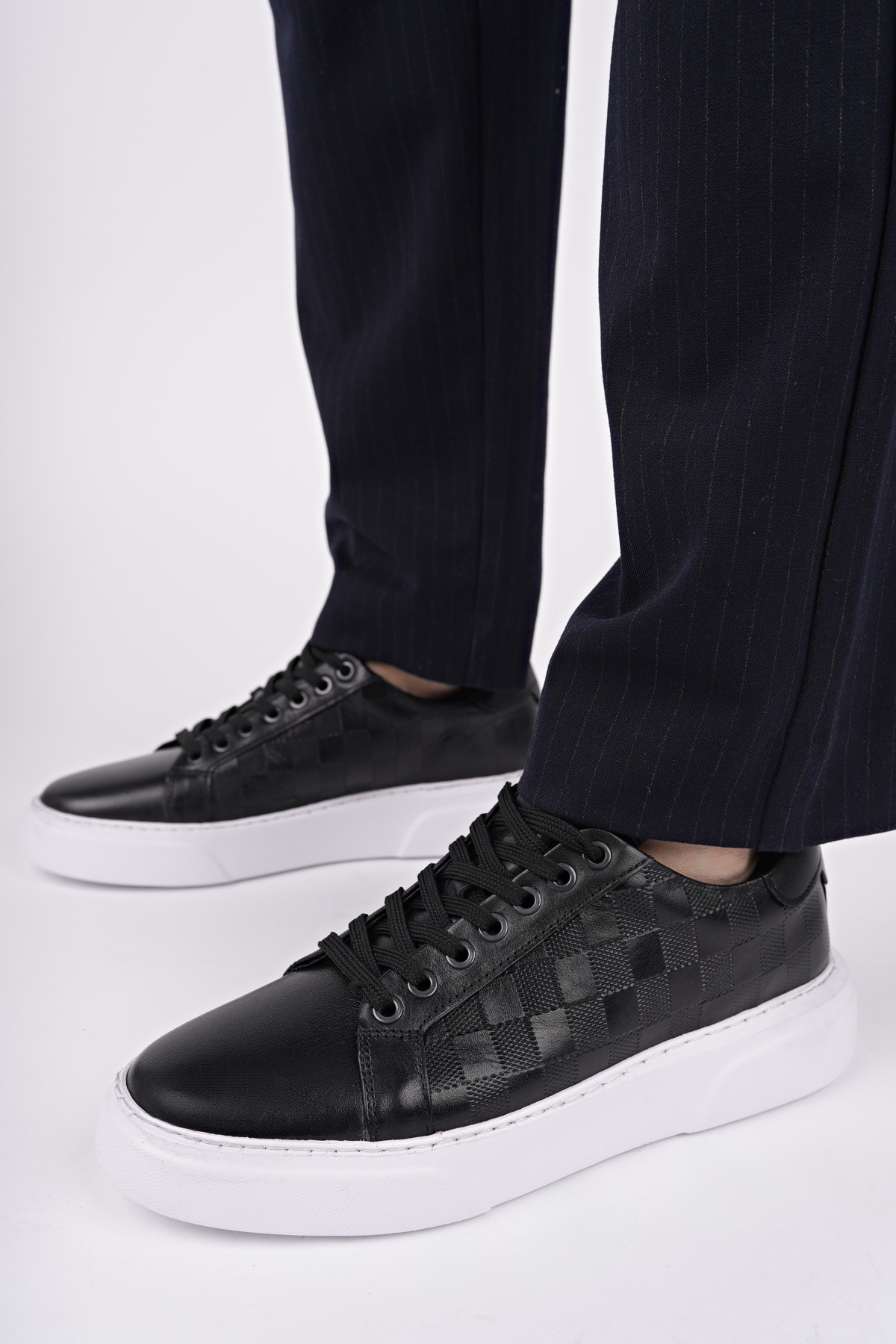 MORTA Kalın Taban Bağcıklı Hakiki Deri Erkek Günlük Sneaker Spor Ayakkabı - Görsel 7