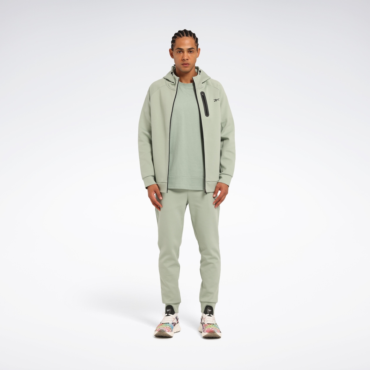 Reebok DESCE FZ Yeşil Erkek Eşofman Üstü