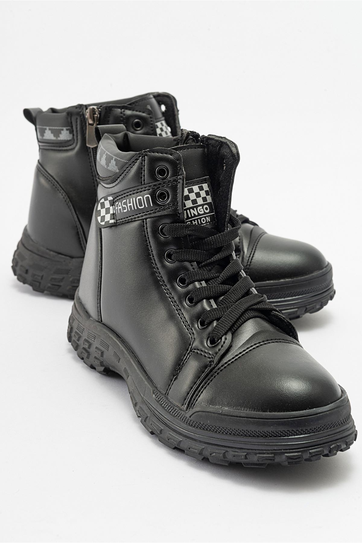 Kaydırmaz Kadın Bağcıklı Spor Bot SİYAH CİLT - Görsel 2