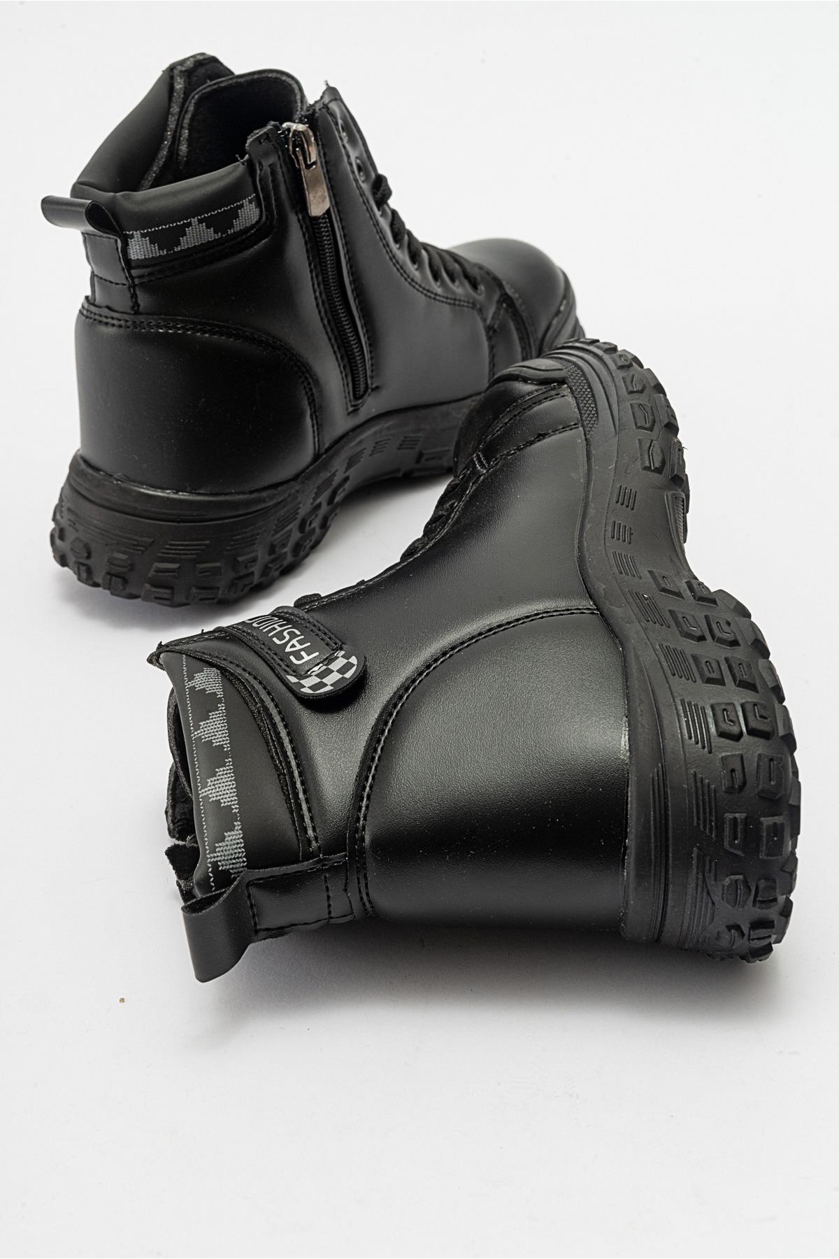 Kaydırmaz Kadın Bağcıklı Spor Bot SİYAH CİLT - Görsel 5