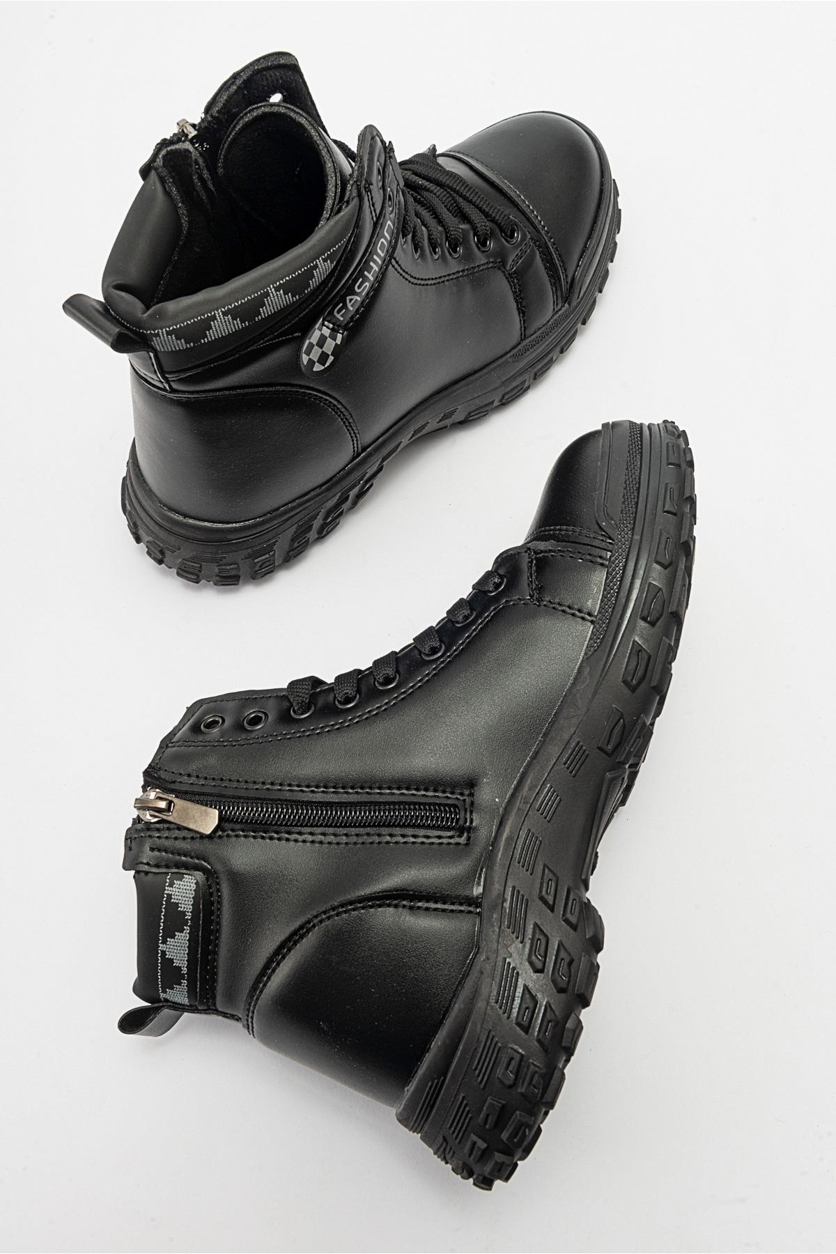 Kaydırmaz Kadın Bağcıklı Spor Bot SİYAH CİLT - Görsel 7