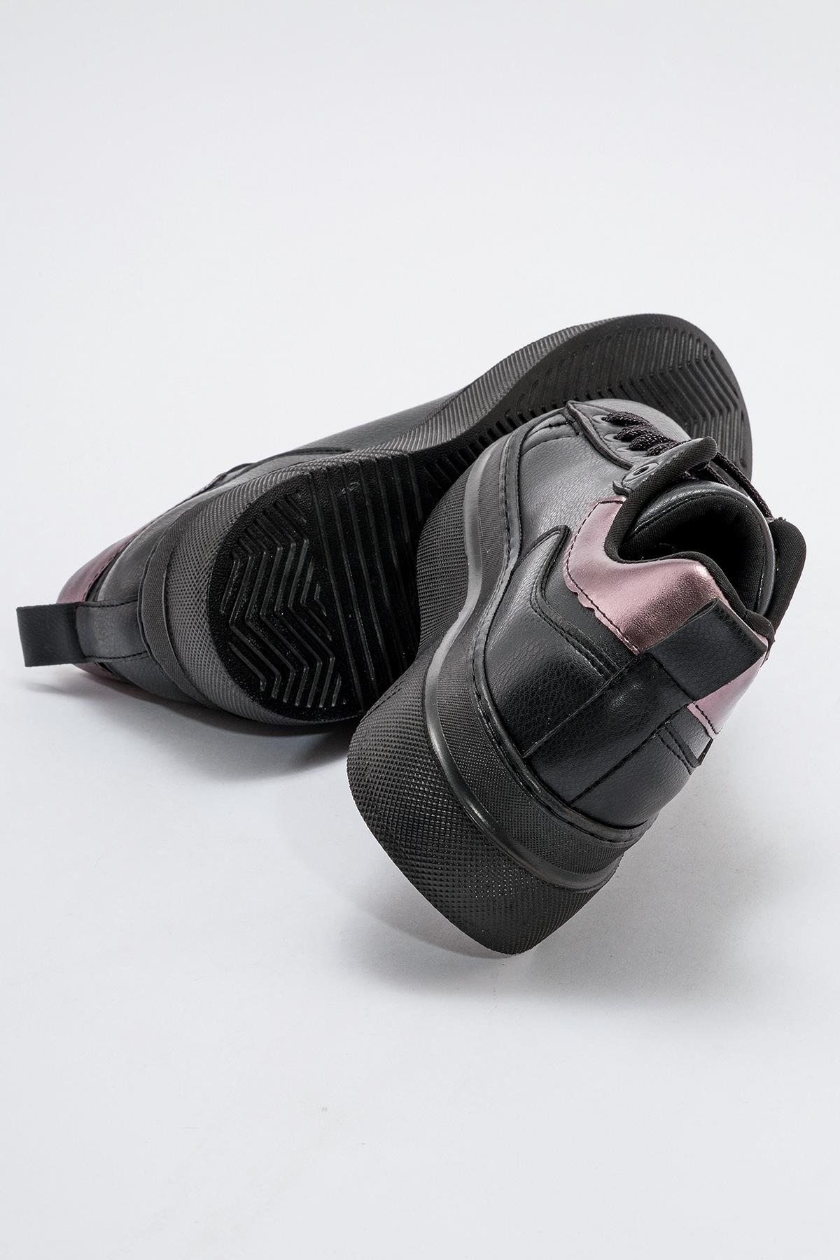 Kadın Taşlı Spor Ayakkabı SİYAH CİLT - Görsel 5