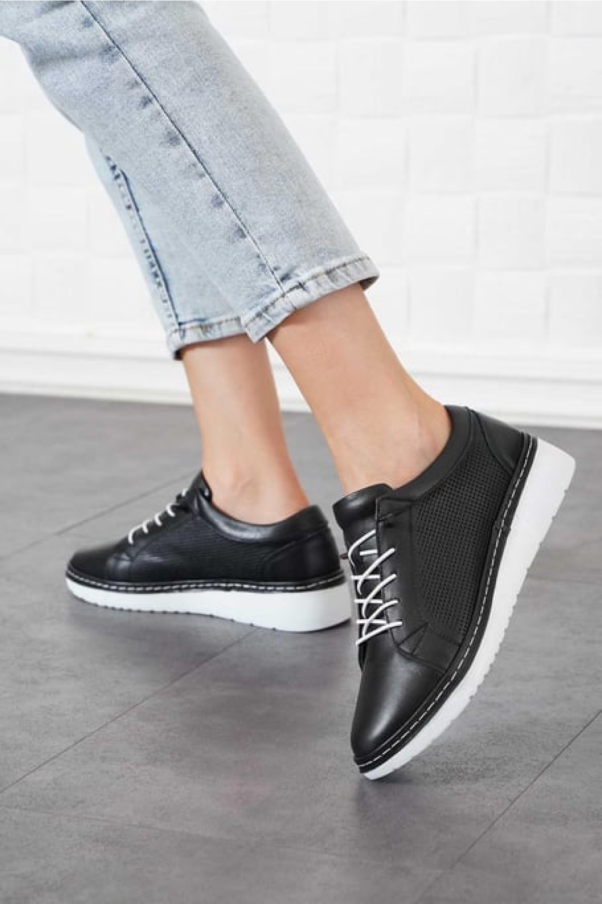 Livon Hakiki Deri Ortopedik Kadın Casual Ayakkabı - Görsel 7