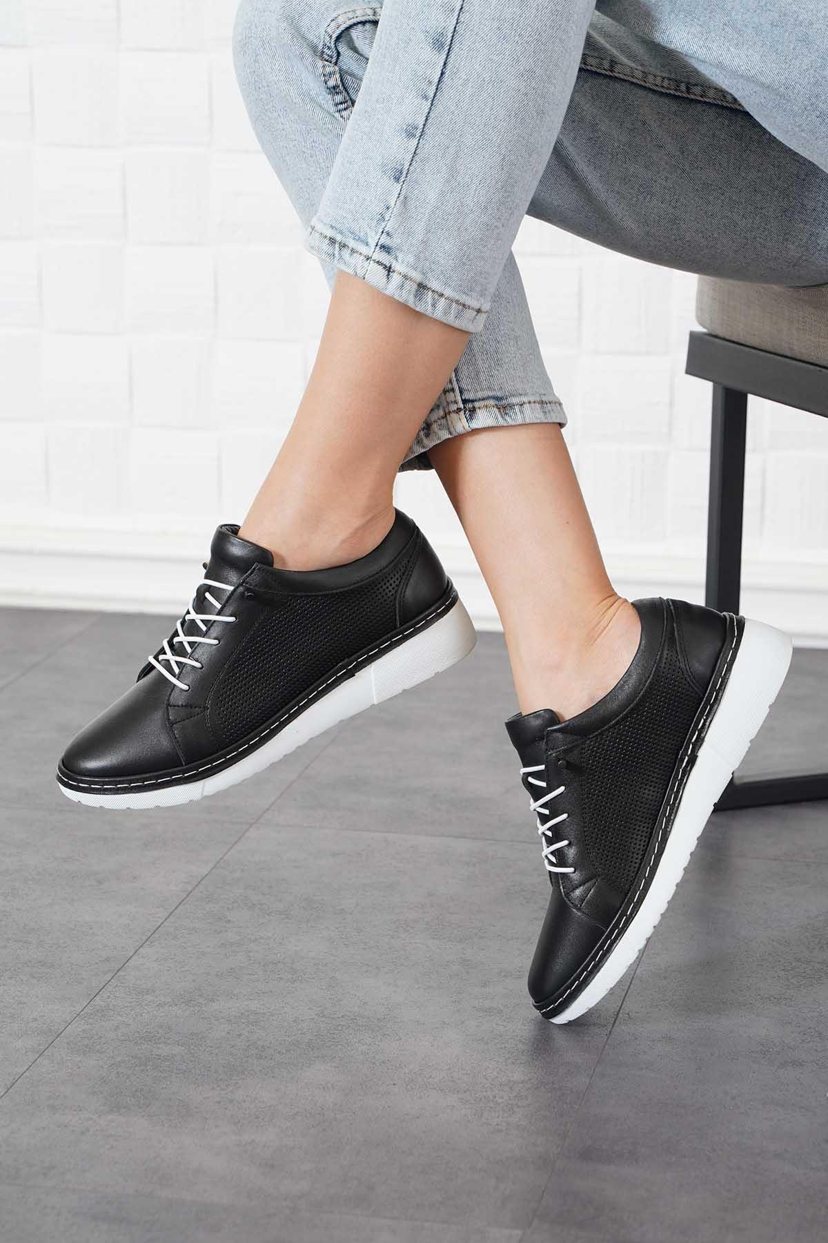 Livon Hakiki Deri Ortopedik Kadın Casual Ayakkabı - Görsel 8