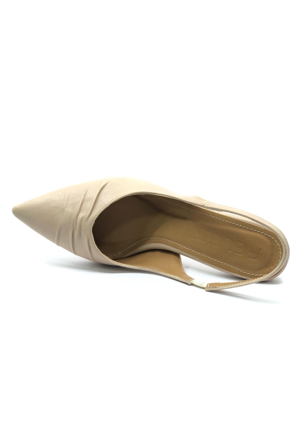 Kırışık Detaylı Arkası Açık Stiletto Kadın Topuklu Ayakkabı - Görsel 7