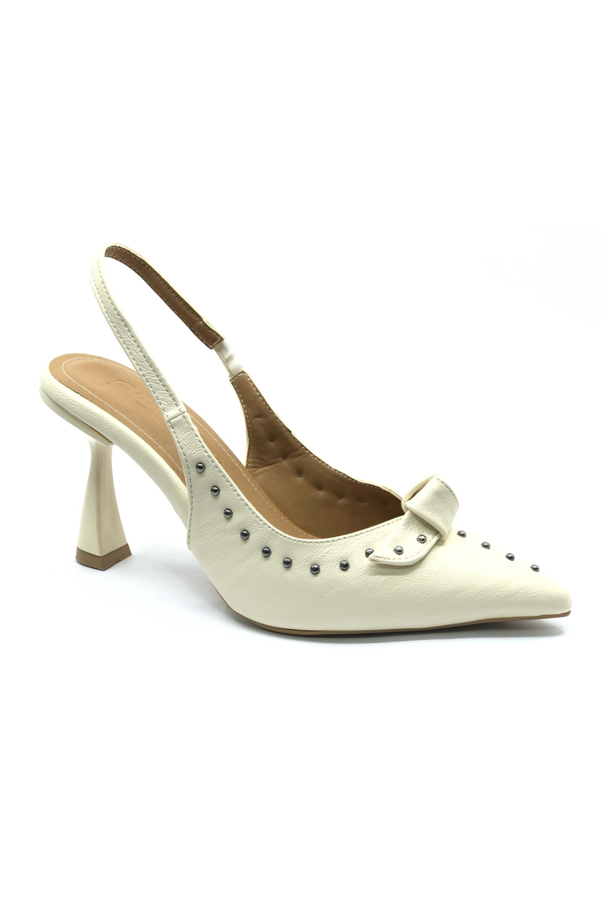 Zımba Kurdela Detaylı Arkası Açık Stiletto Kadın Topuklu Ayakkabı - Görsel 2