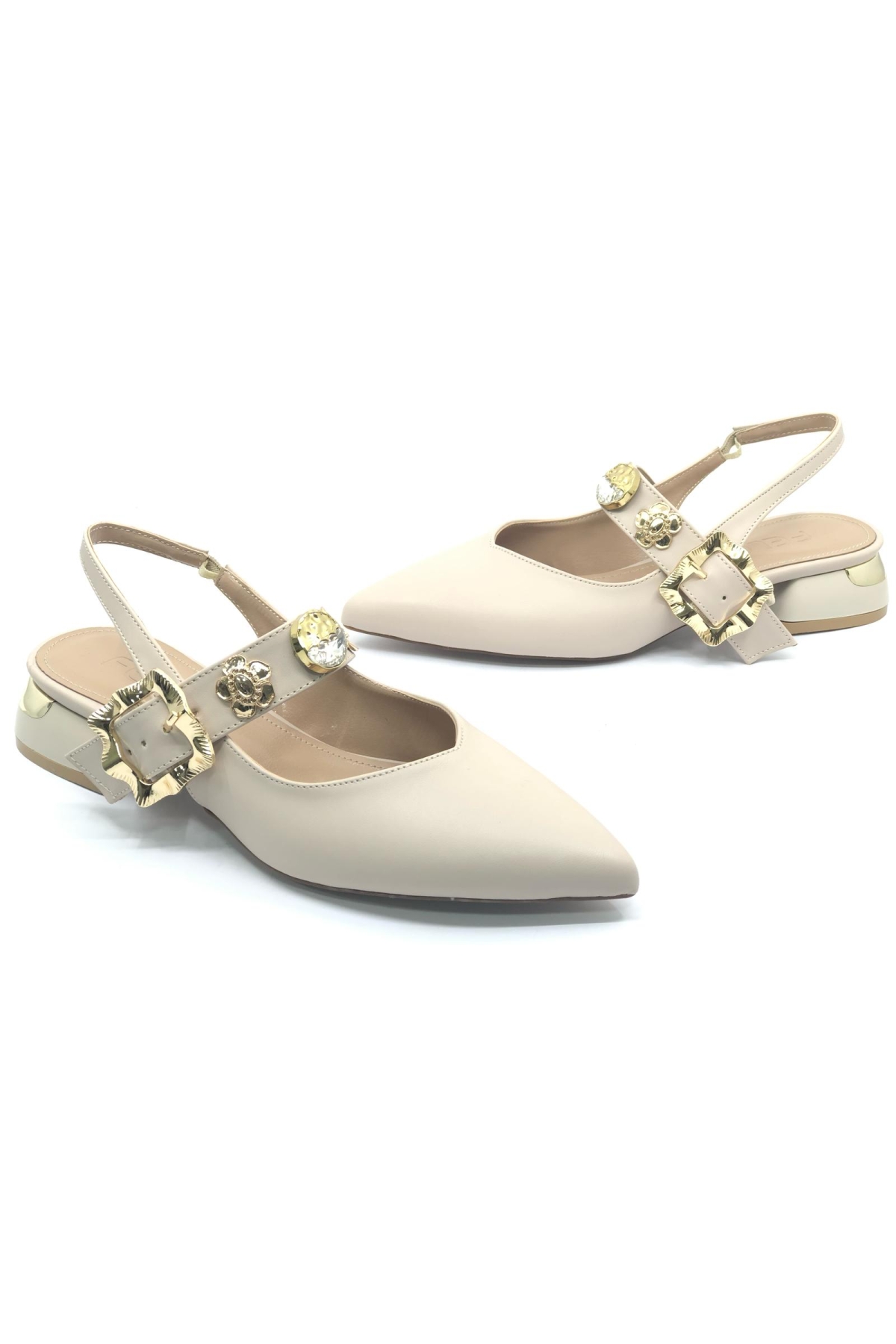 Taş Toka Detaylı Arkası Açık Kadın Babet Ayakkabı - Görsel 3