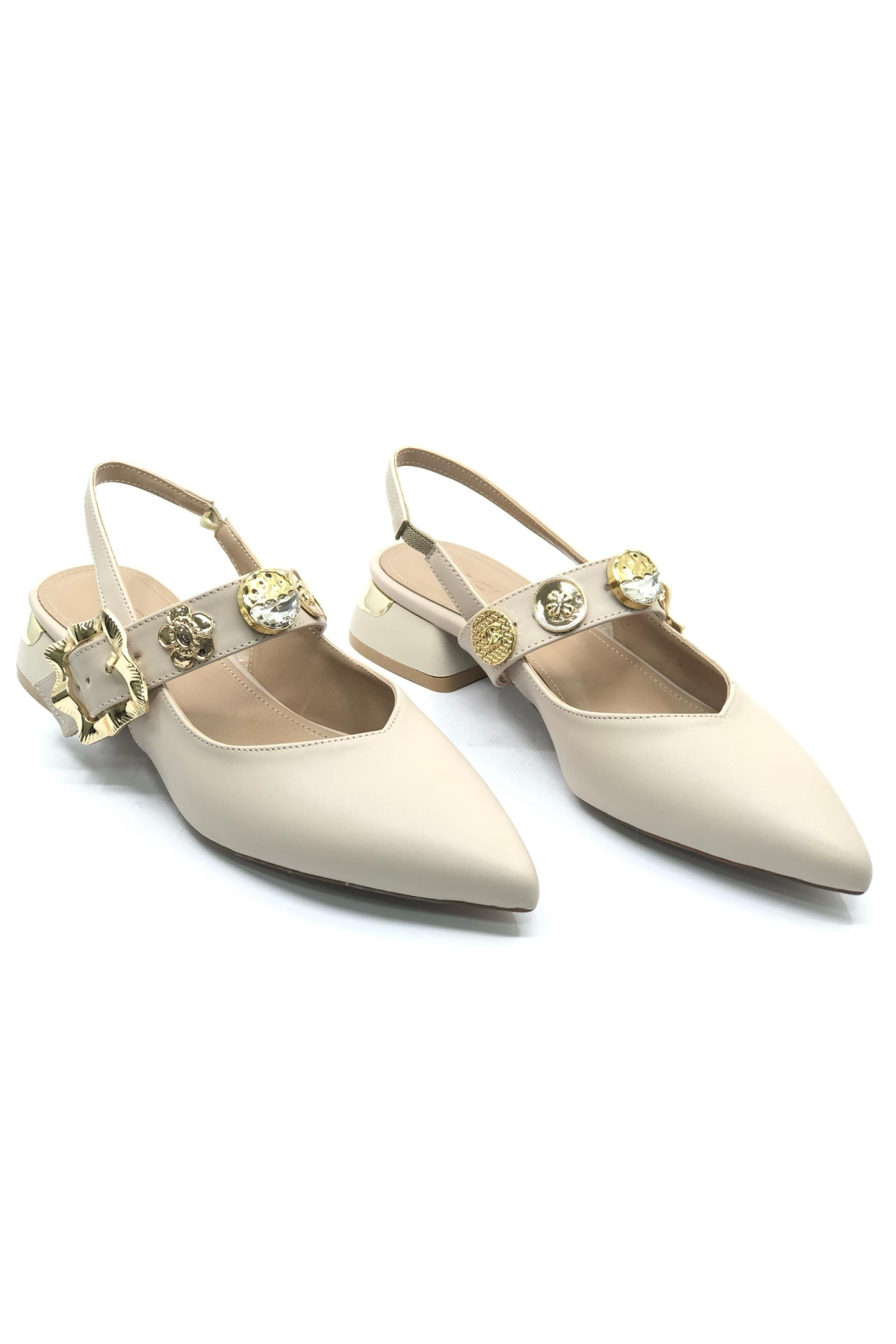 Taş Toka Detaylı Arkası Açık Kadın Babet Ayakkabı - Görsel 4