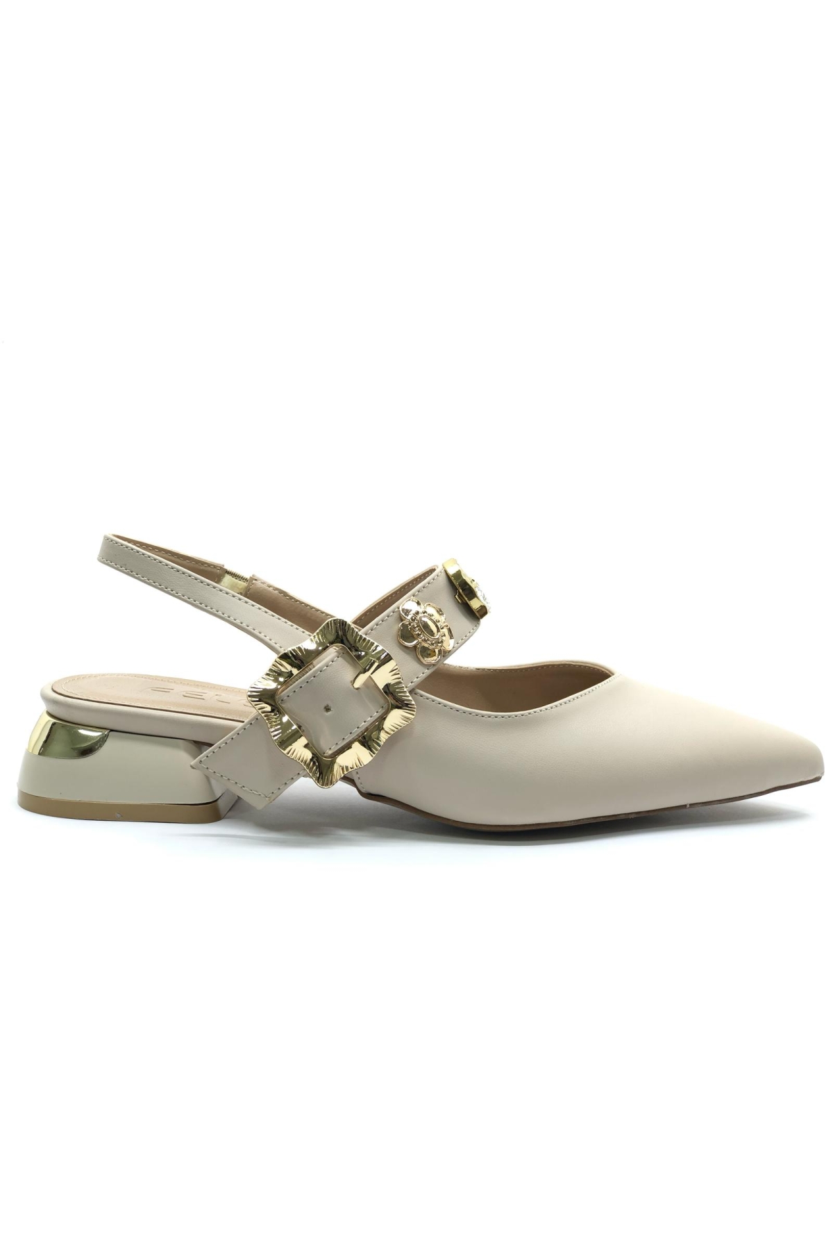 Taş Toka Detaylı Arkası Açık Kadın Babet Ayakkabı - Görsel 5