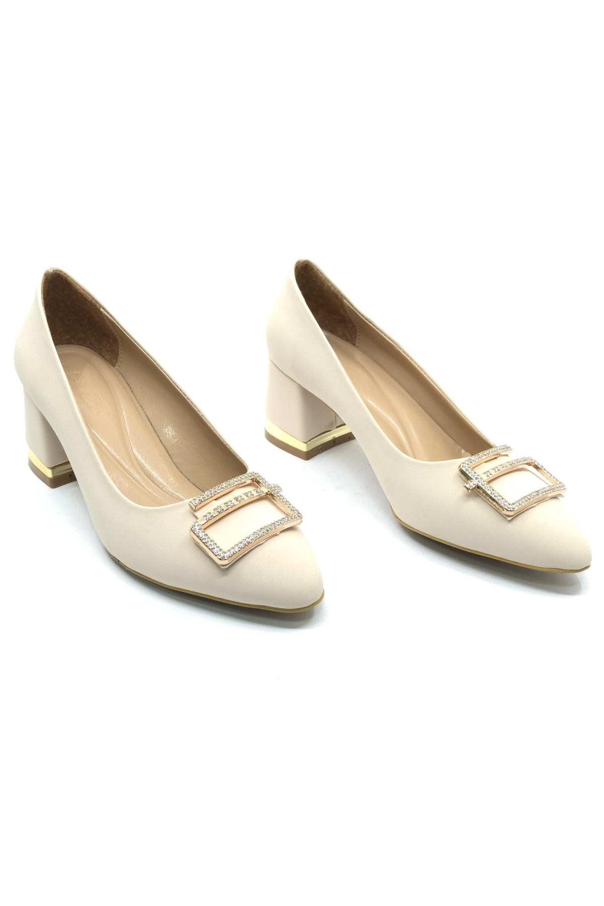 Saten Toka Detaylı Kadın Topuklu Ayakkabı - Görsel 3