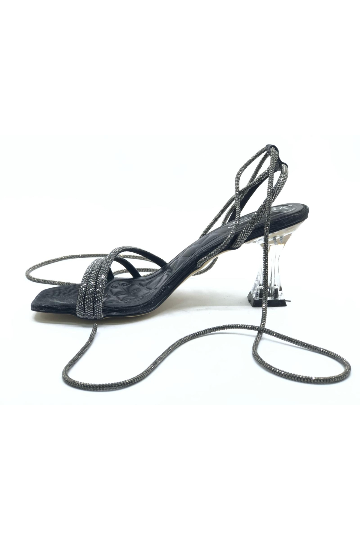 Bilekten Bağlamalı Şeffaf Topuklu Kadın Abiye Ayakkabı - Görsel 6