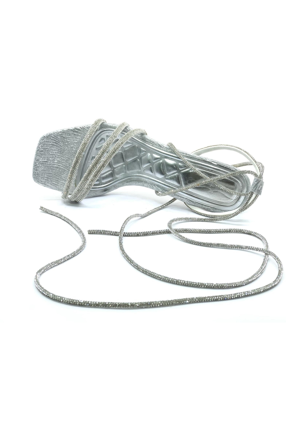 Bilekten Bağlamalı Şeffaf Topuklu Kadın Abiye Ayakkabı - Görsel 7