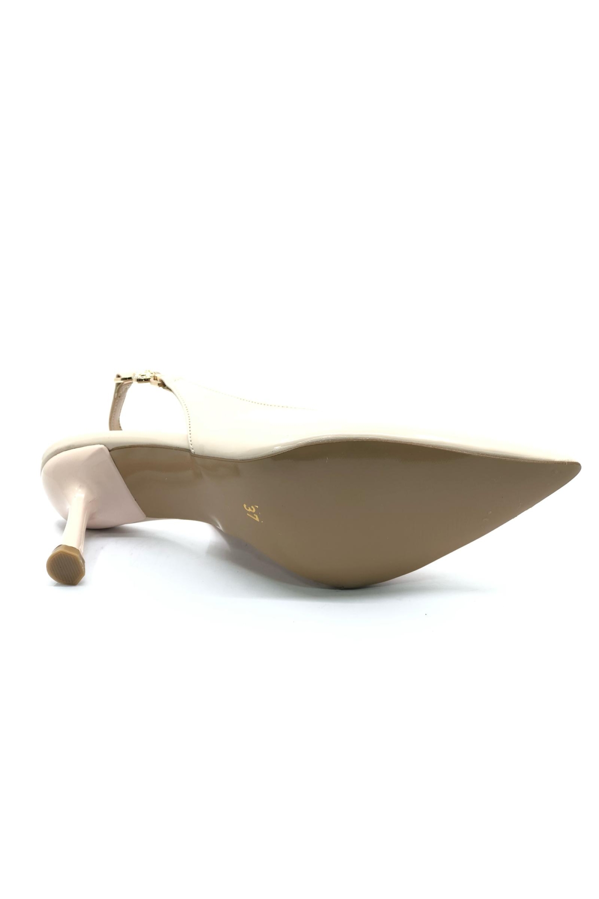 Yan Toka Detaylı Arkası Açık Stiletto Kadın Topuklu Ayakkabı - Görsel 8