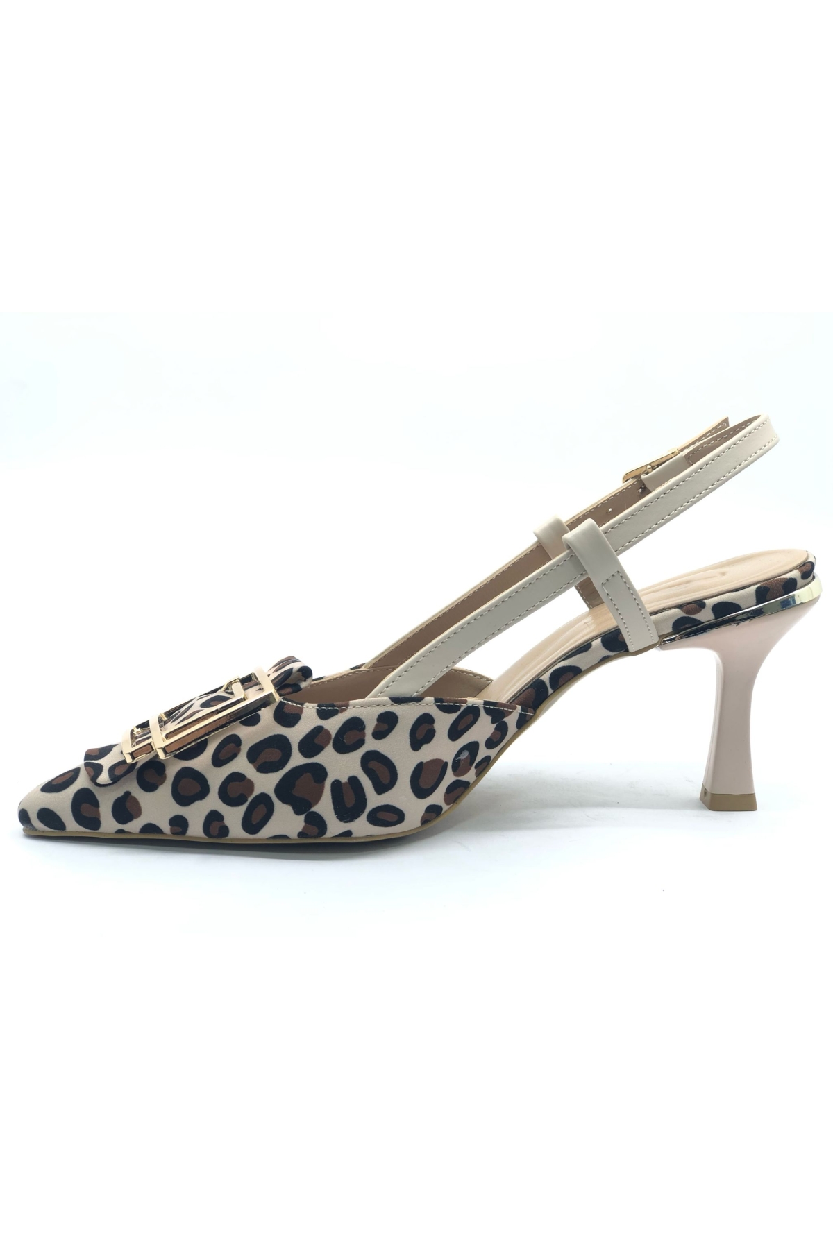 Önü Toka Detaylı Arkası Açık Stiletto Kadın Topuklu Ayakkabı - Görsel 7