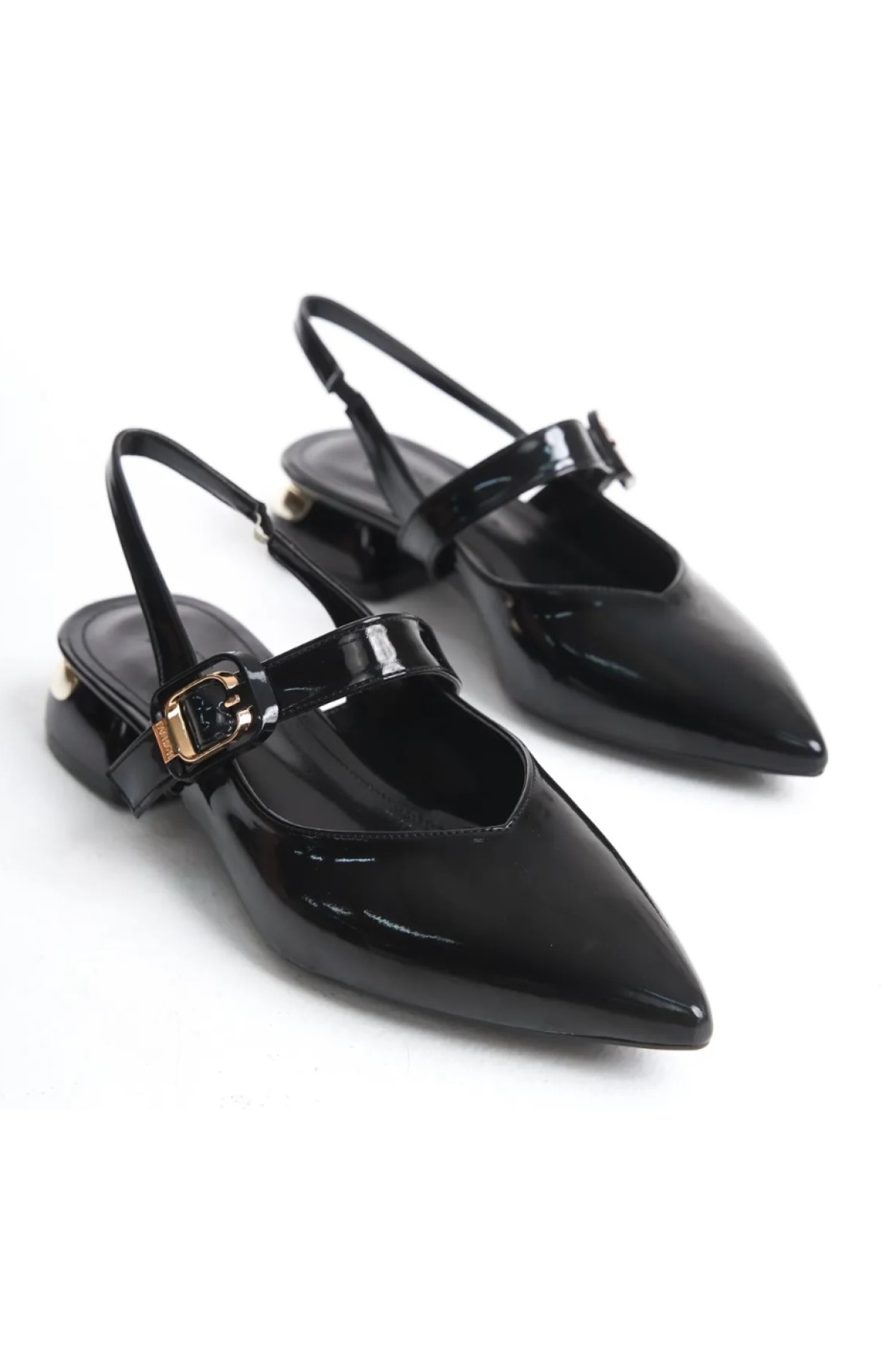 Kemer Detaylı Arkası Açık Kadın Babet Ayakkabı - Görsel 5