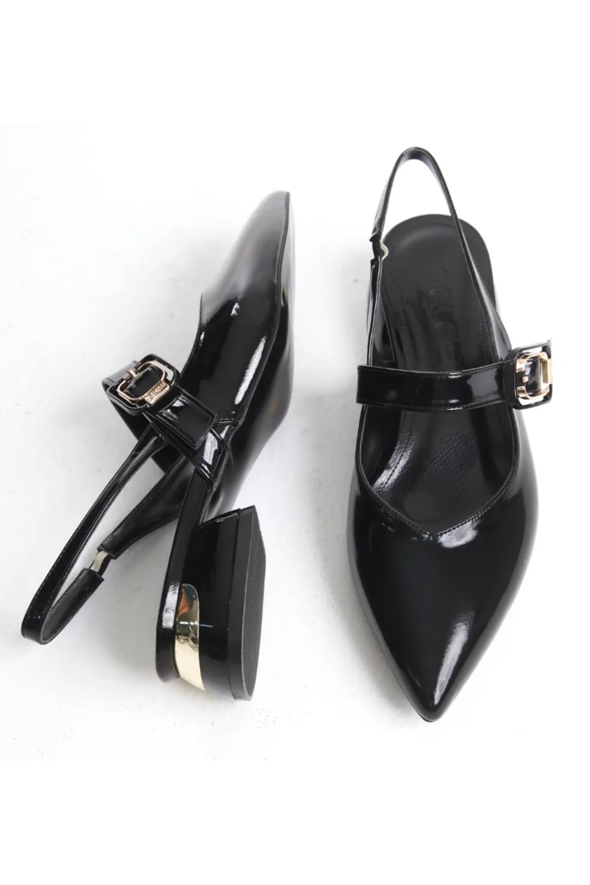 Kemer Detaylı Arkası Açık Kadın Babet Ayakkabı - Görsel 6