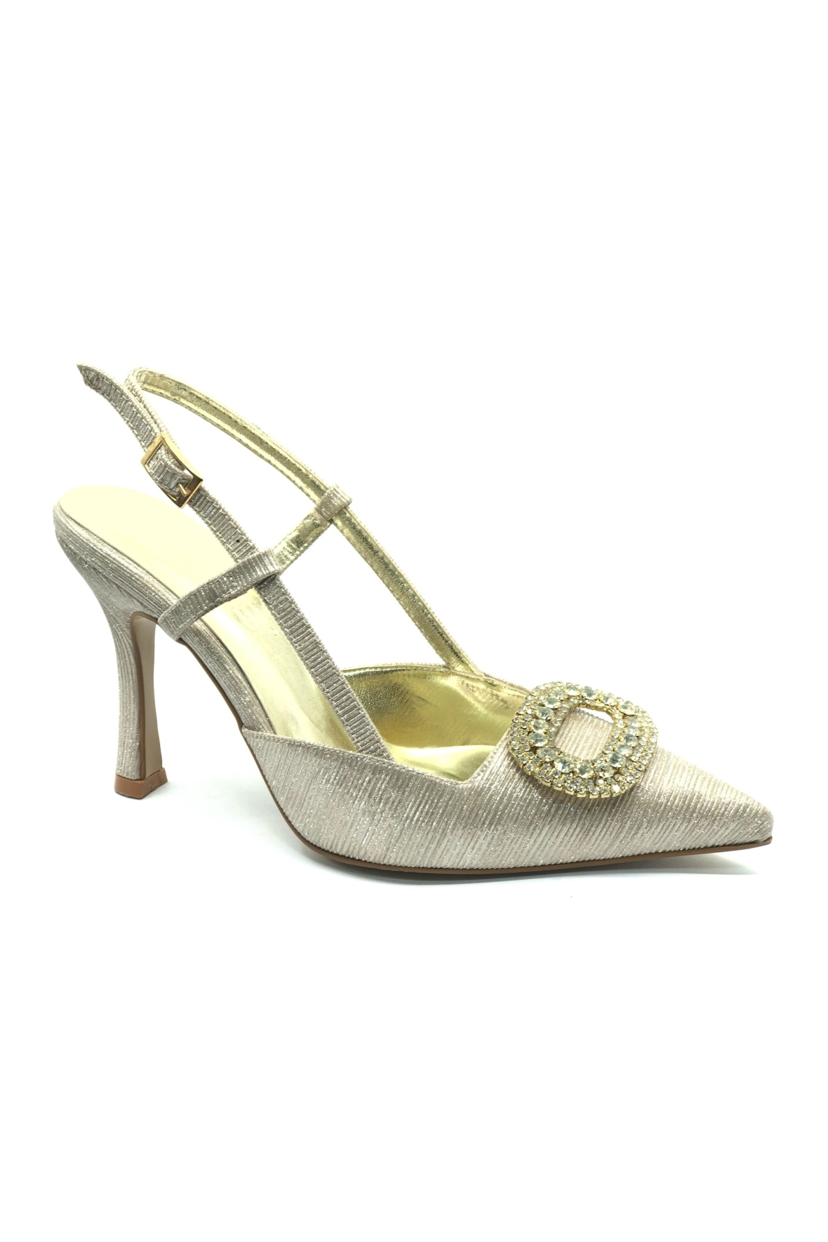 Taş Toka Detaylı Arkası Açık Stiletto Kadın Topuklu Ayakkabı - Görsel 2