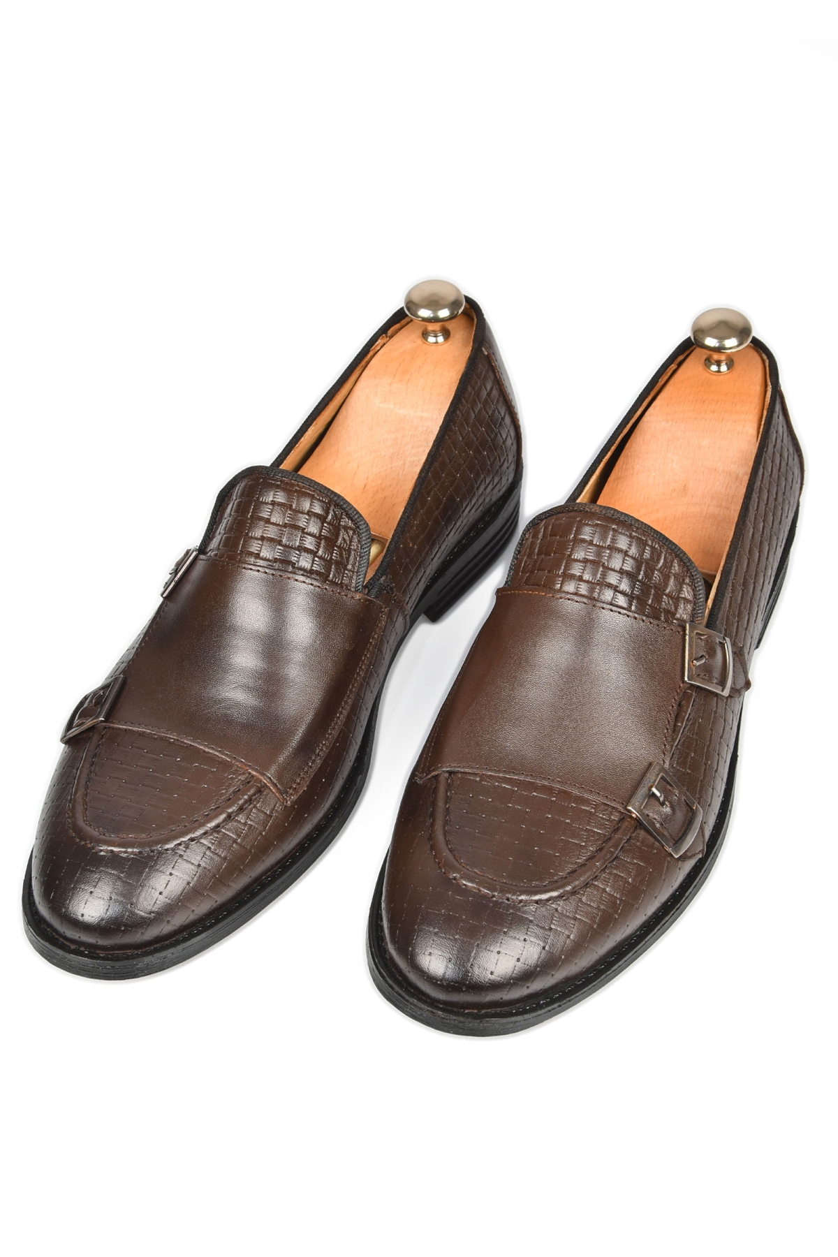 DeepSEA Erkek Kahve Desenli Çift Tokalı Neolit Taban Hakiki Deri Ayakkabı 2501001 - Görsel 2