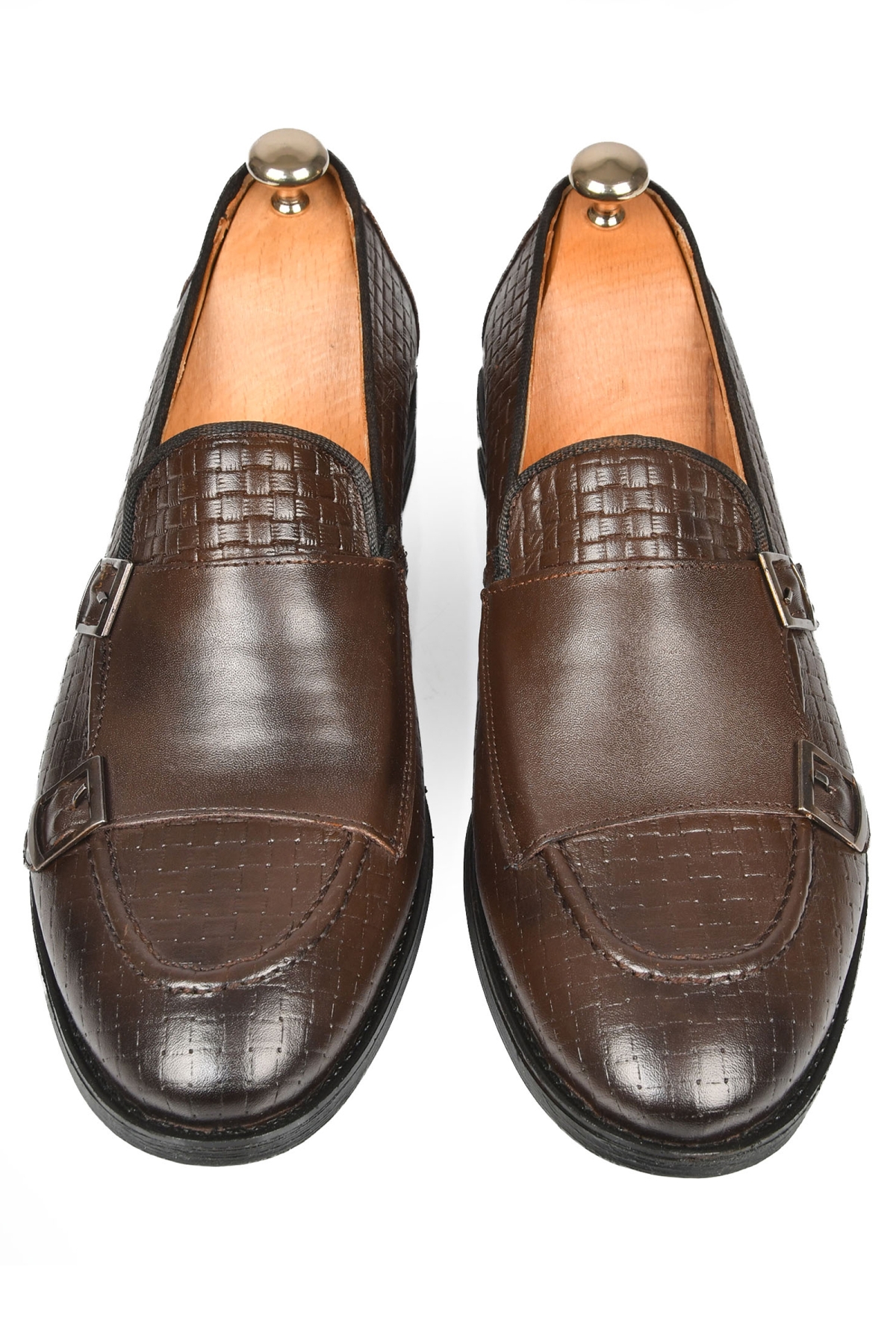 DeepSEA Erkek Kahve Desenli Çift Tokalı Neolit Taban Hakiki Deri Ayakkabı 2501001 - Görsel 3