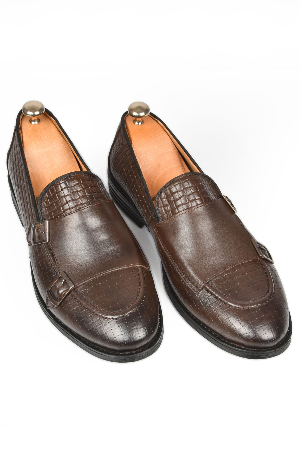 DeepSEA Erkek Kahve Desenli Çift Tokalı Neolit Taban Hakiki Deri Ayakkabı 2501001 - Görsel 5