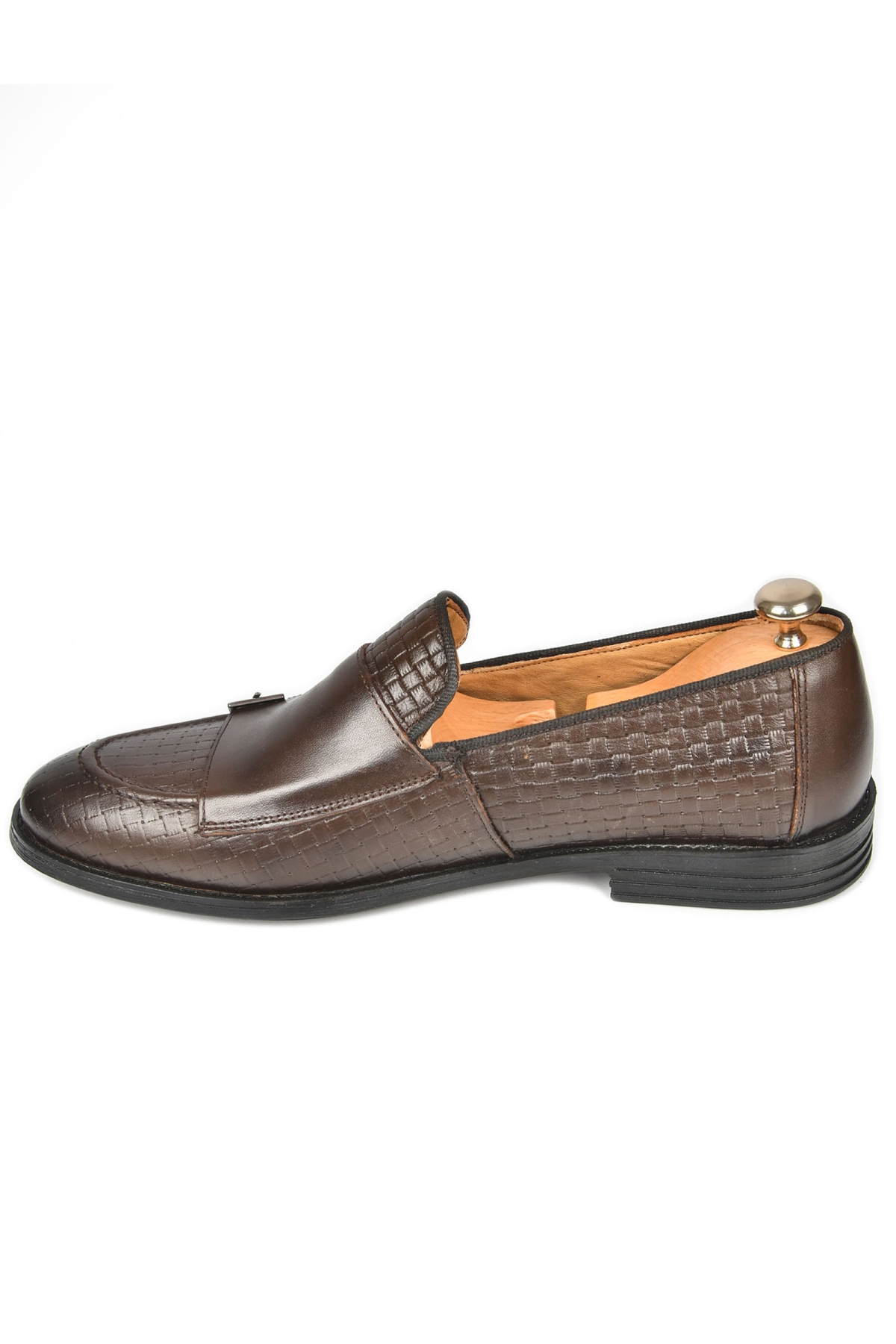 DeepSEA Erkek Kahve Desenli Çift Tokalı Neolit Taban Hakiki Deri Ayakkabı 2501001 - Görsel 6