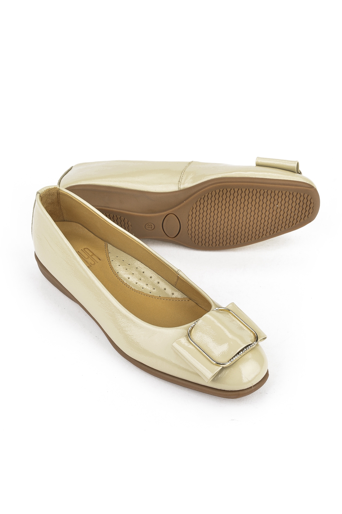 Kadın Hakiki Deri Konfor Babet 1511050Z22212 Bej - Görsel 5