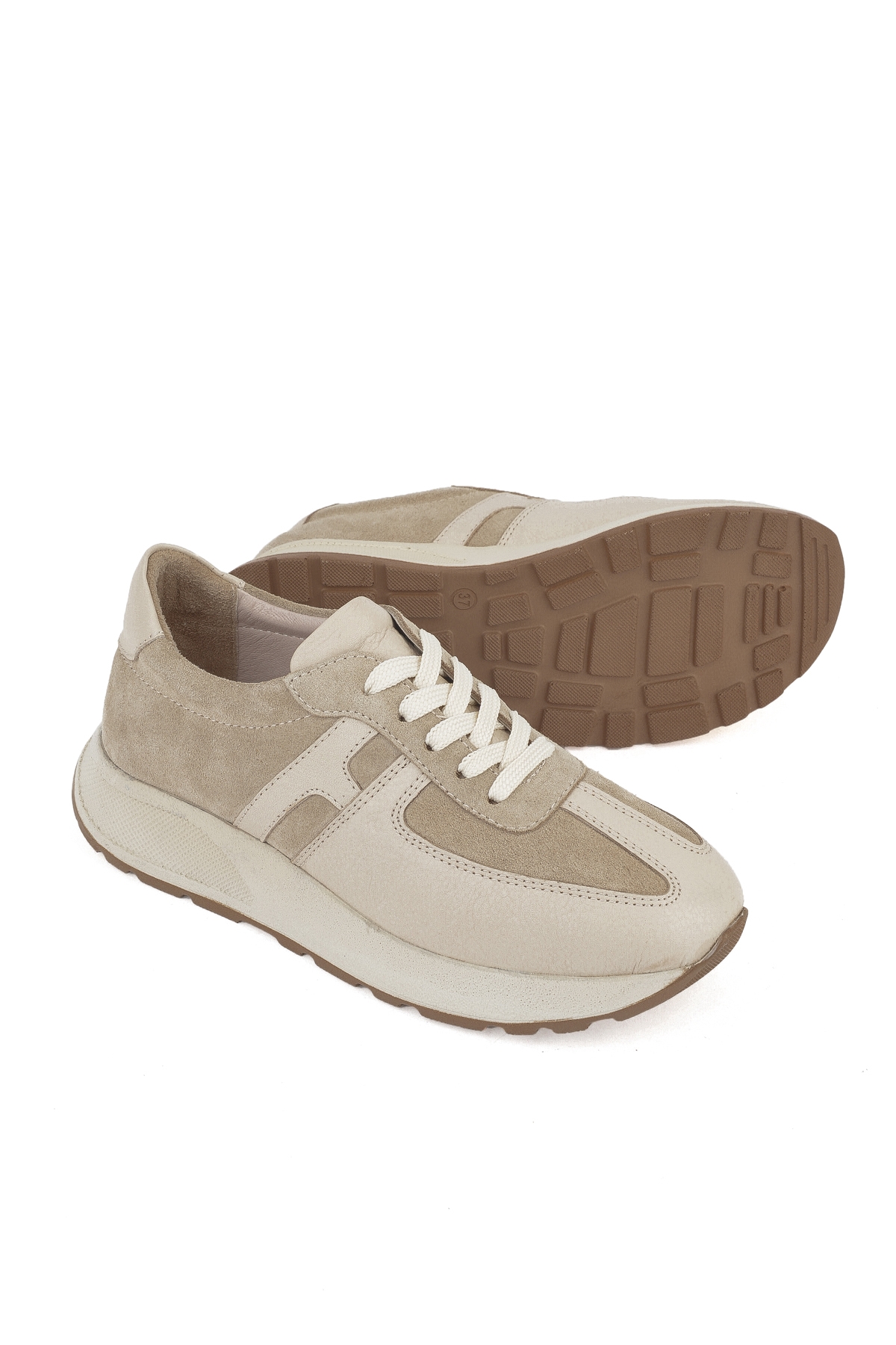 Kadın Hakiki Deri Sneaker 1511050Z2050 Bej - Görsel 5